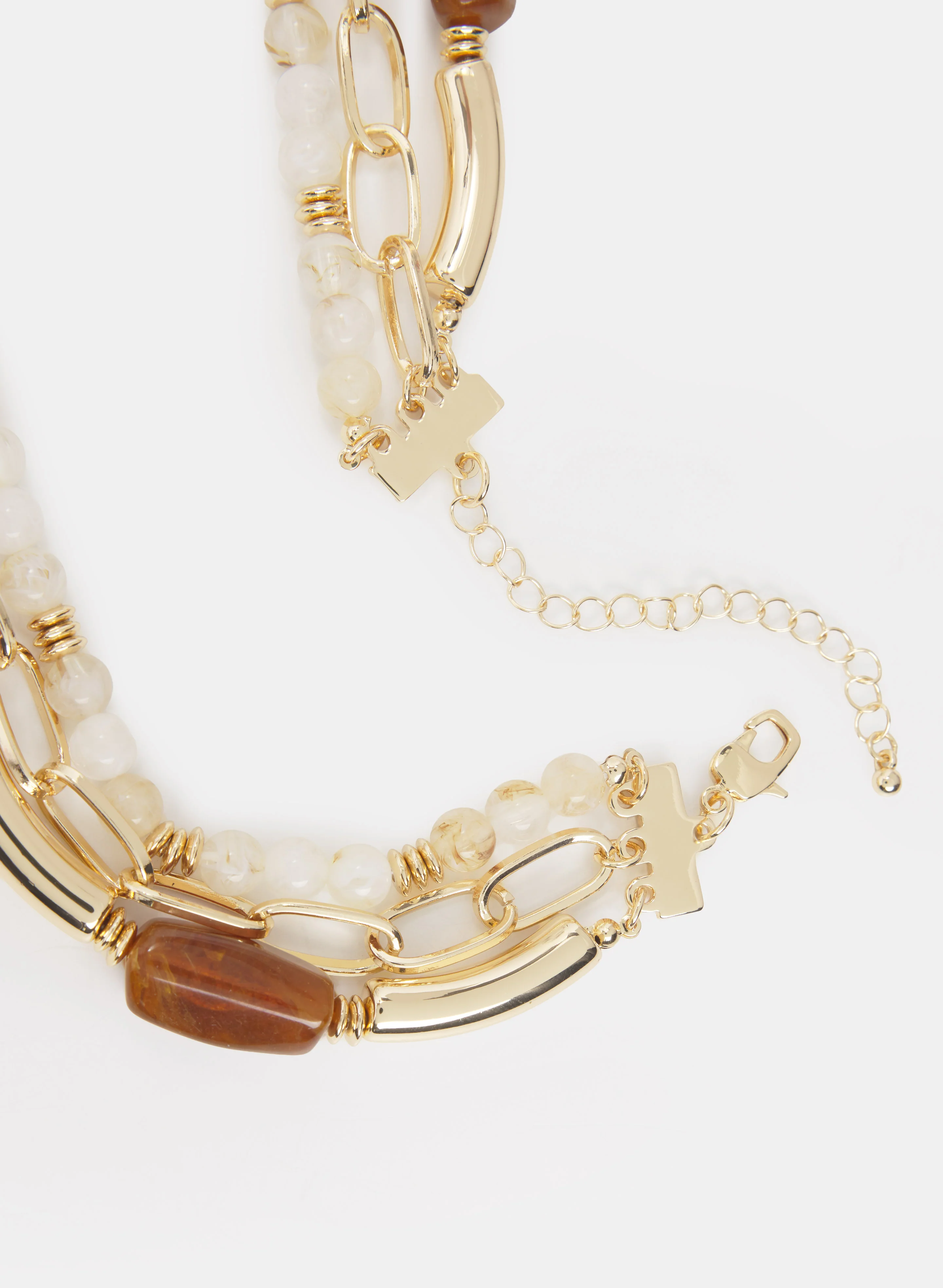Layered Beaded Chain Necklace - Image 2