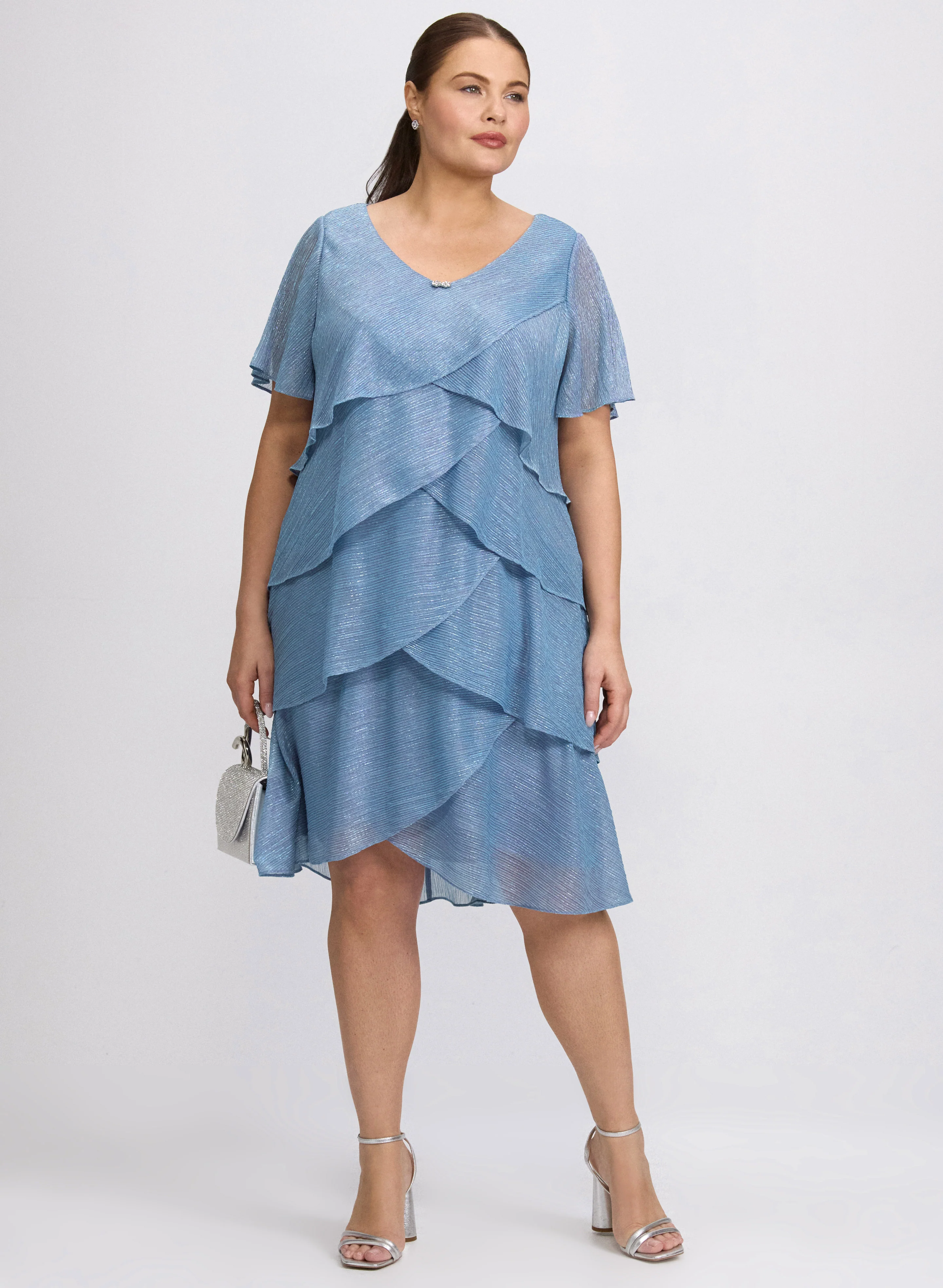 Layered Metallic Dress