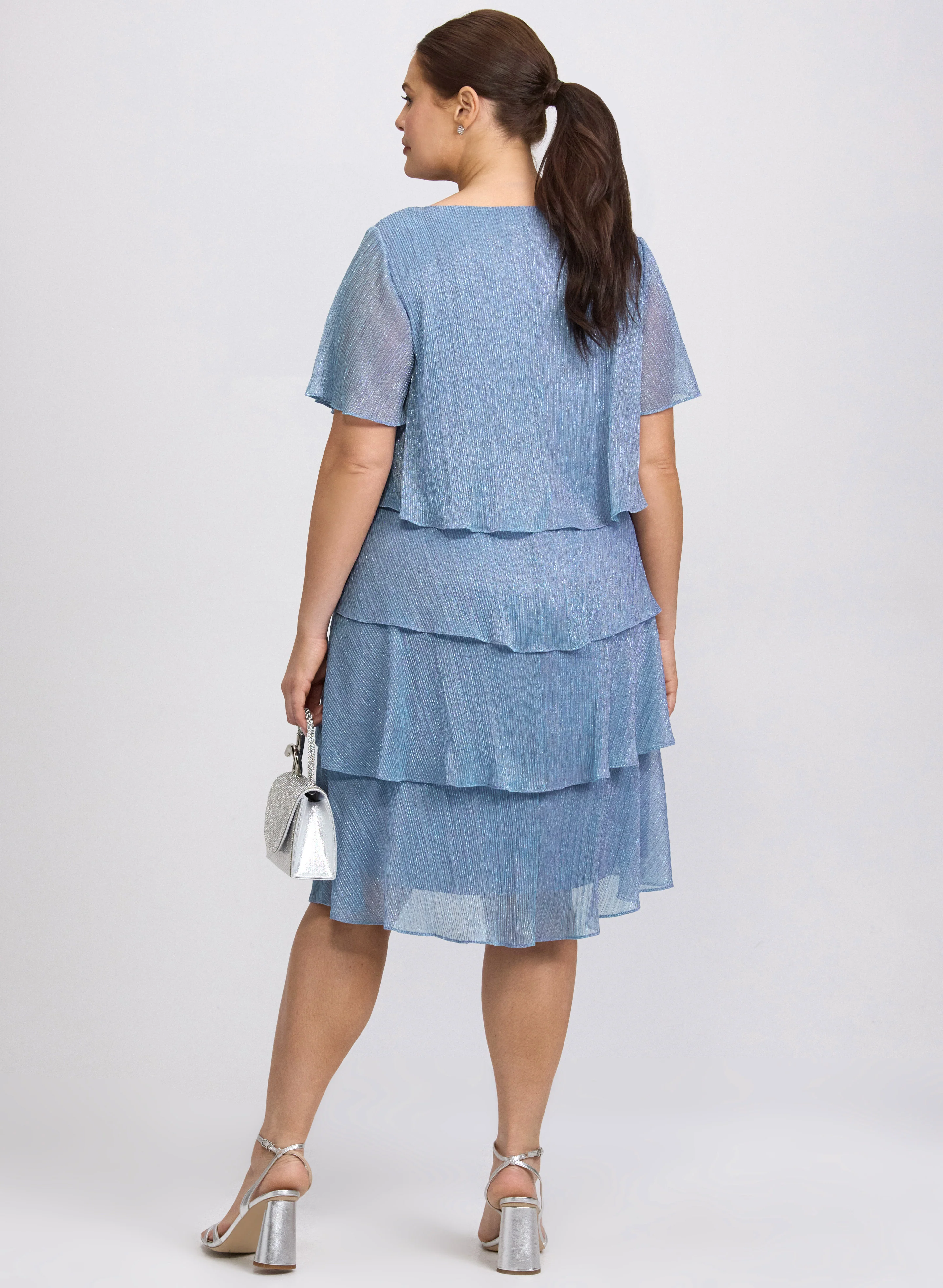 Layered Metallic Dress - Image 3