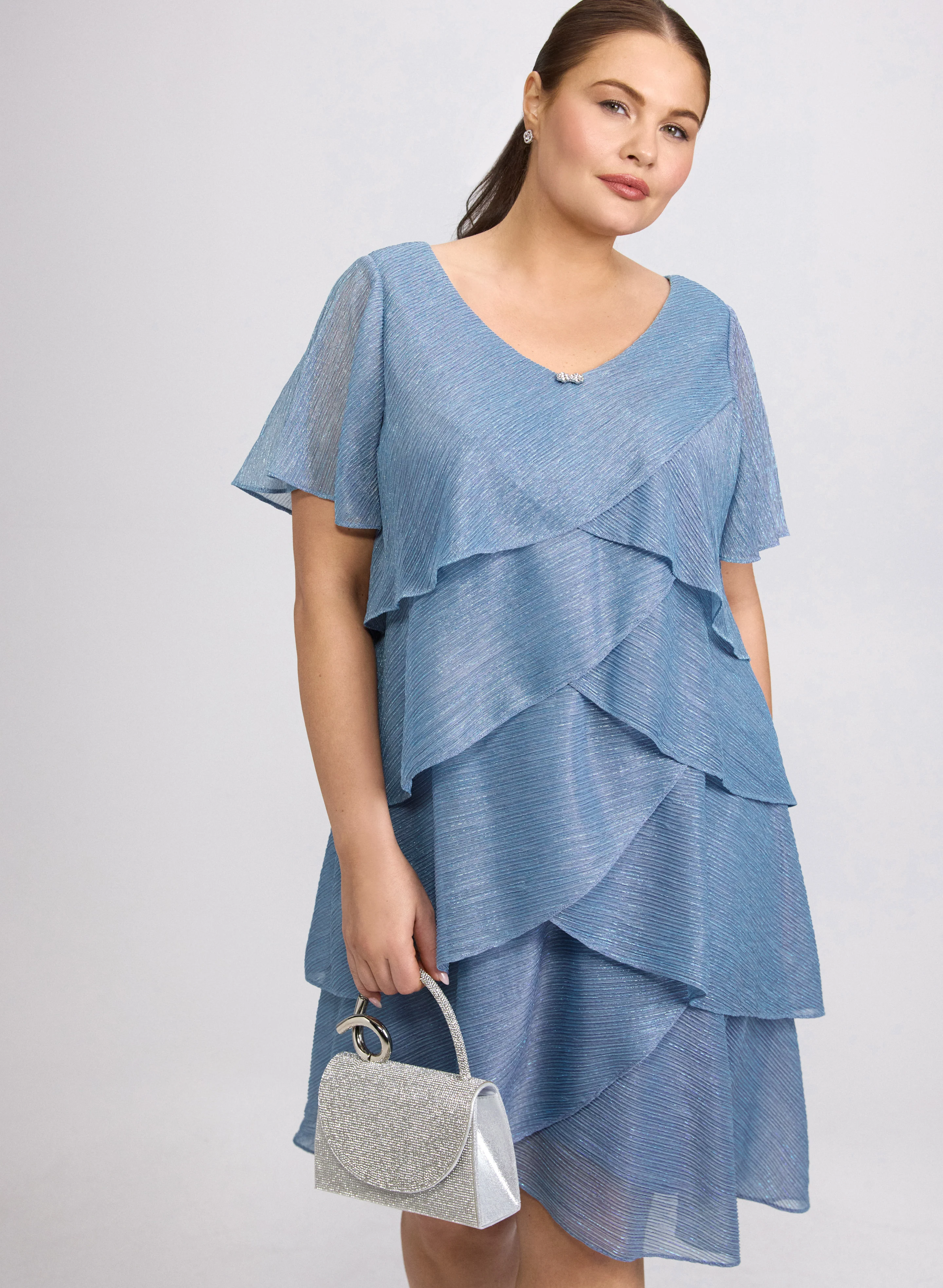 Layered Metallic Dress - Image 4