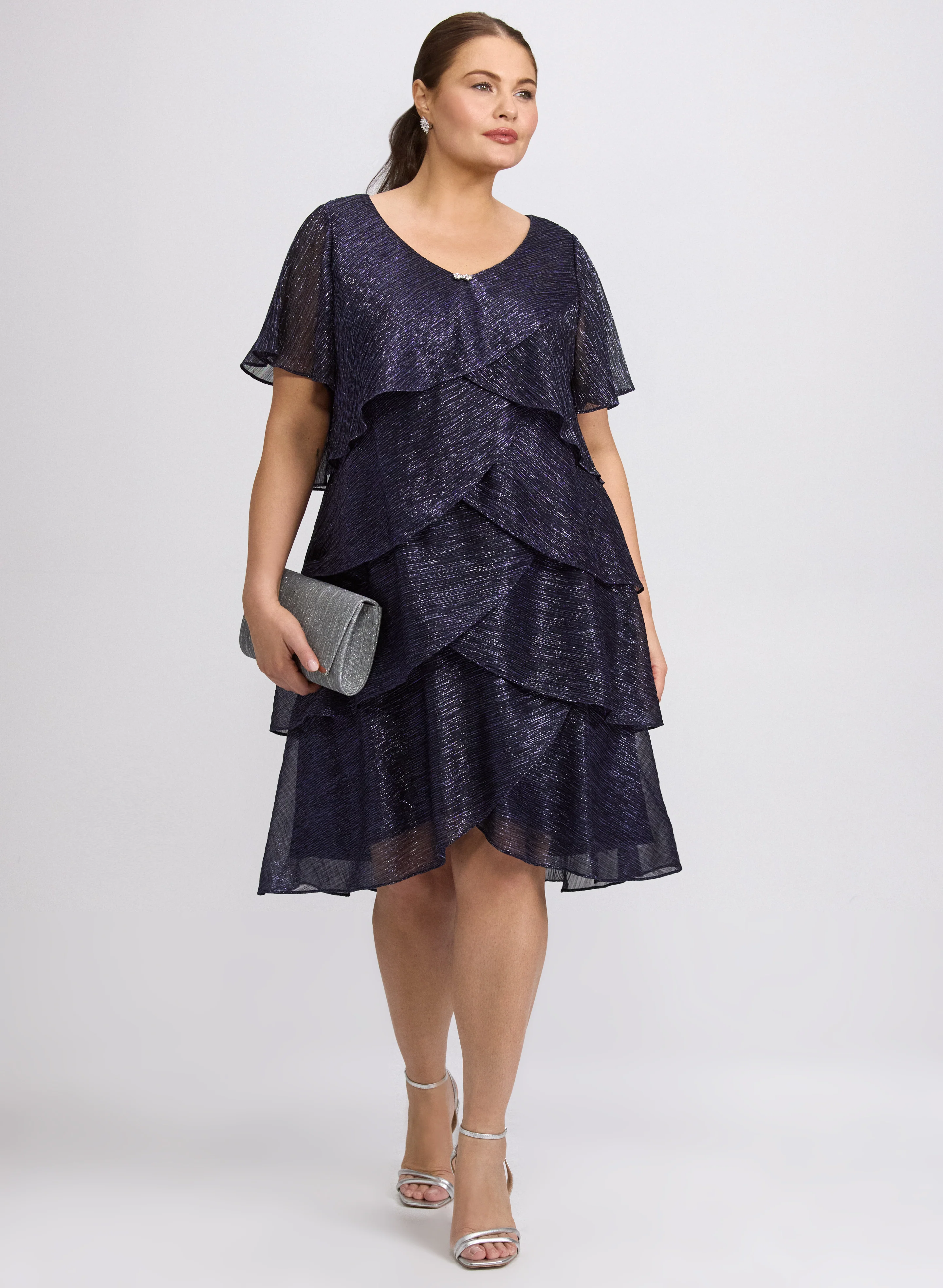 Layered Metallic Dress