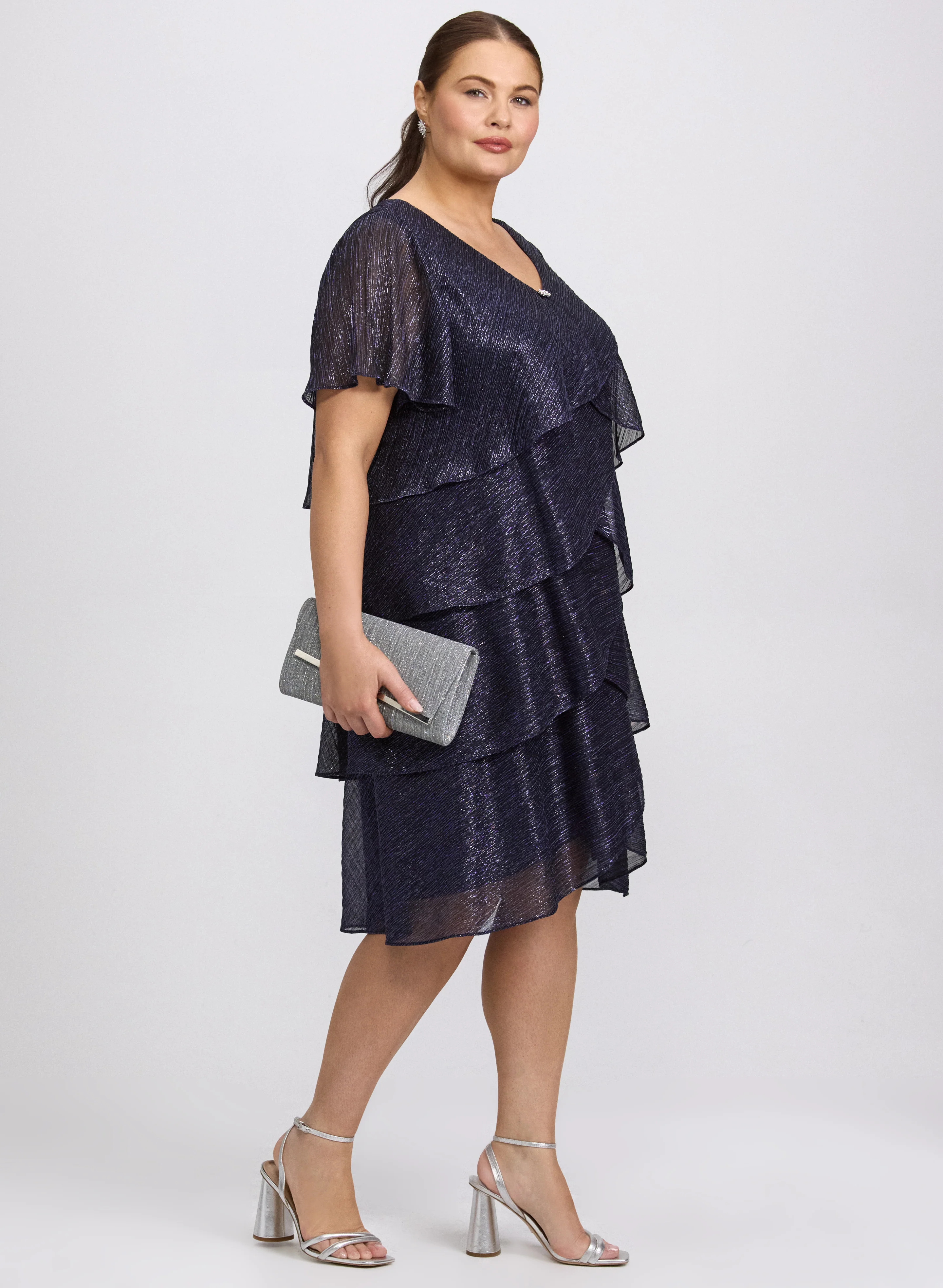 Layered Metallic Dress - Image 2