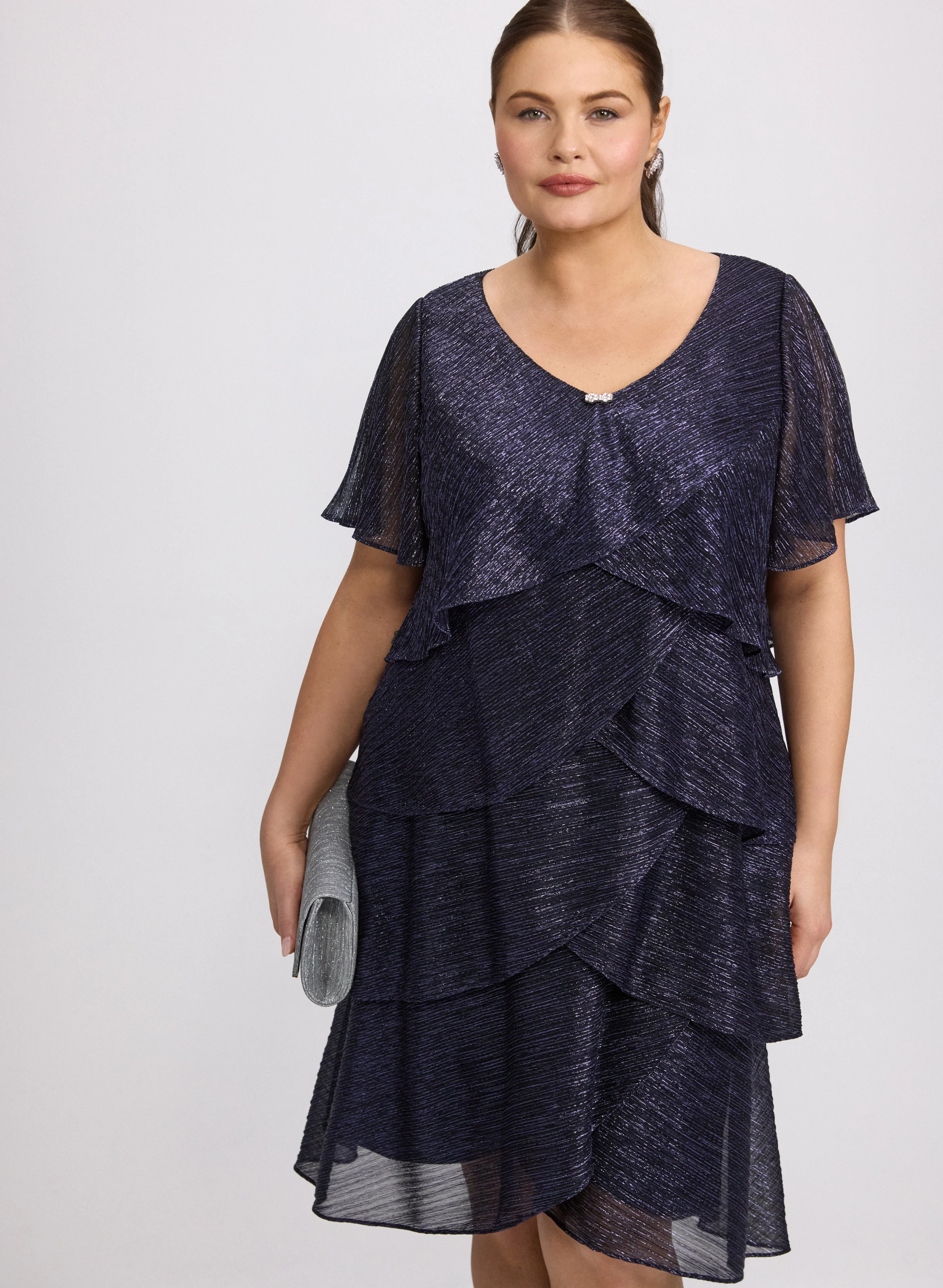 Layered Metallic Dress - Image 4