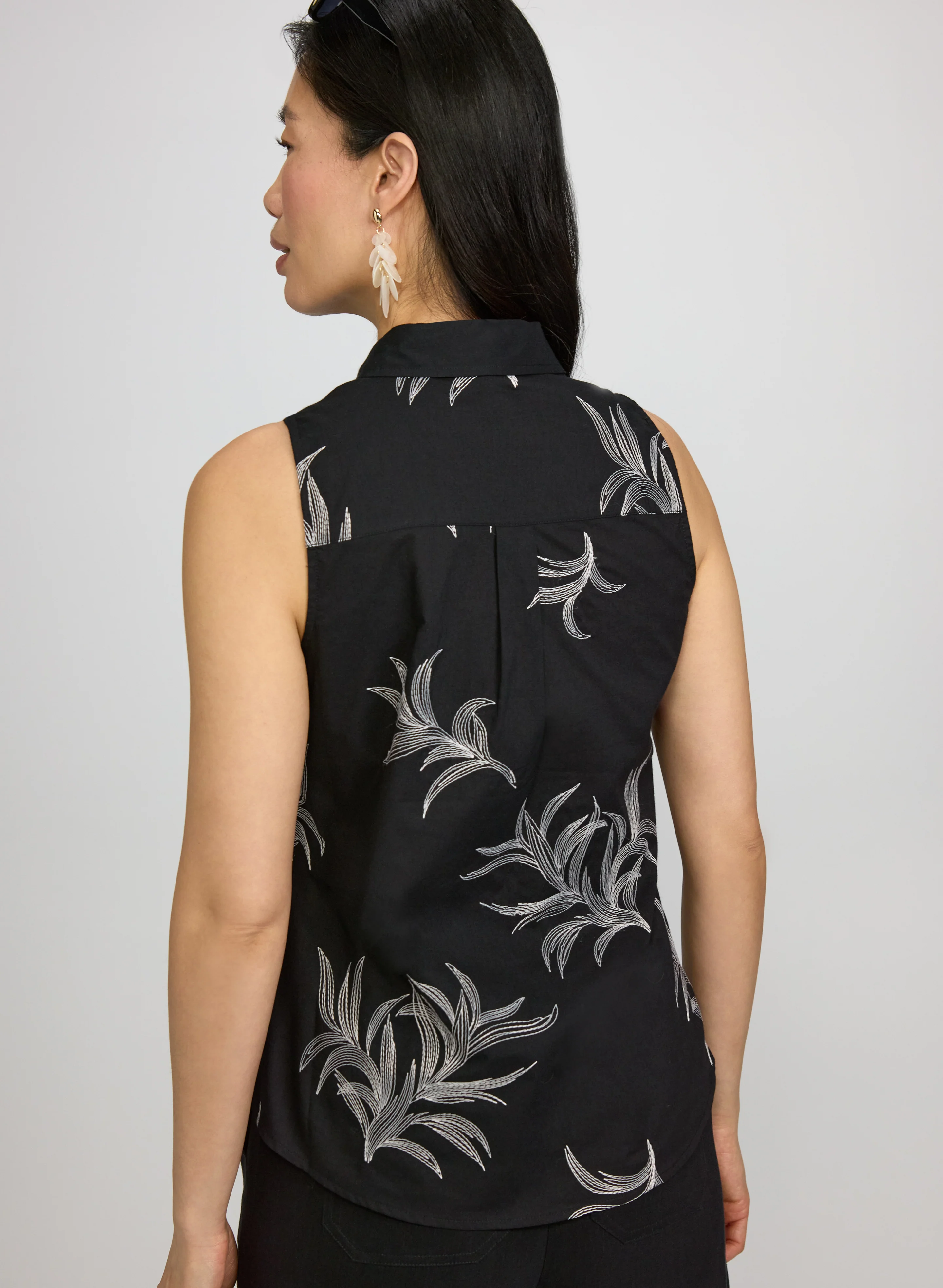 Leaf Embroidered Blouse - Image 4