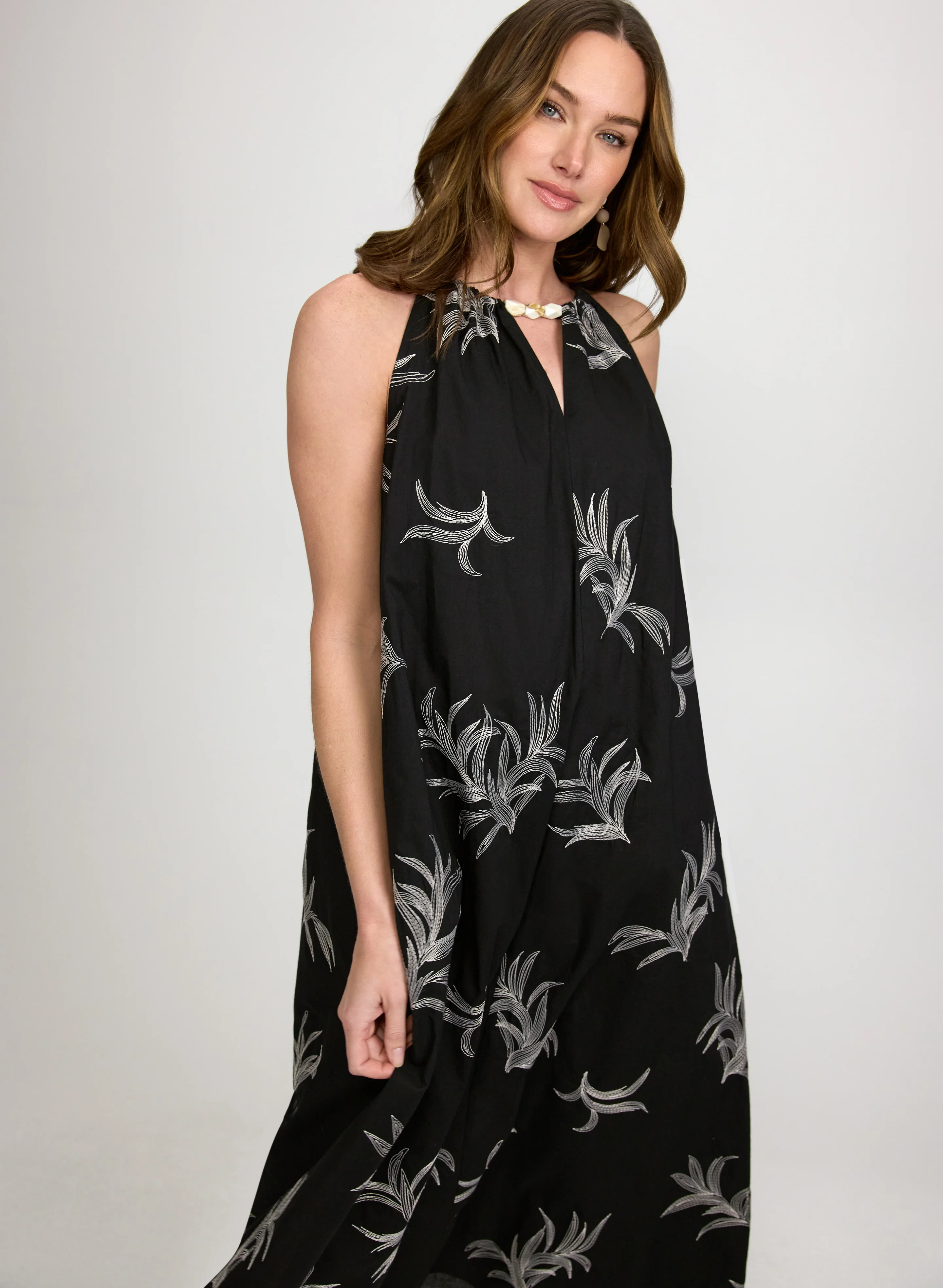 Leaf Embroidered Maxi Dress - Image 8