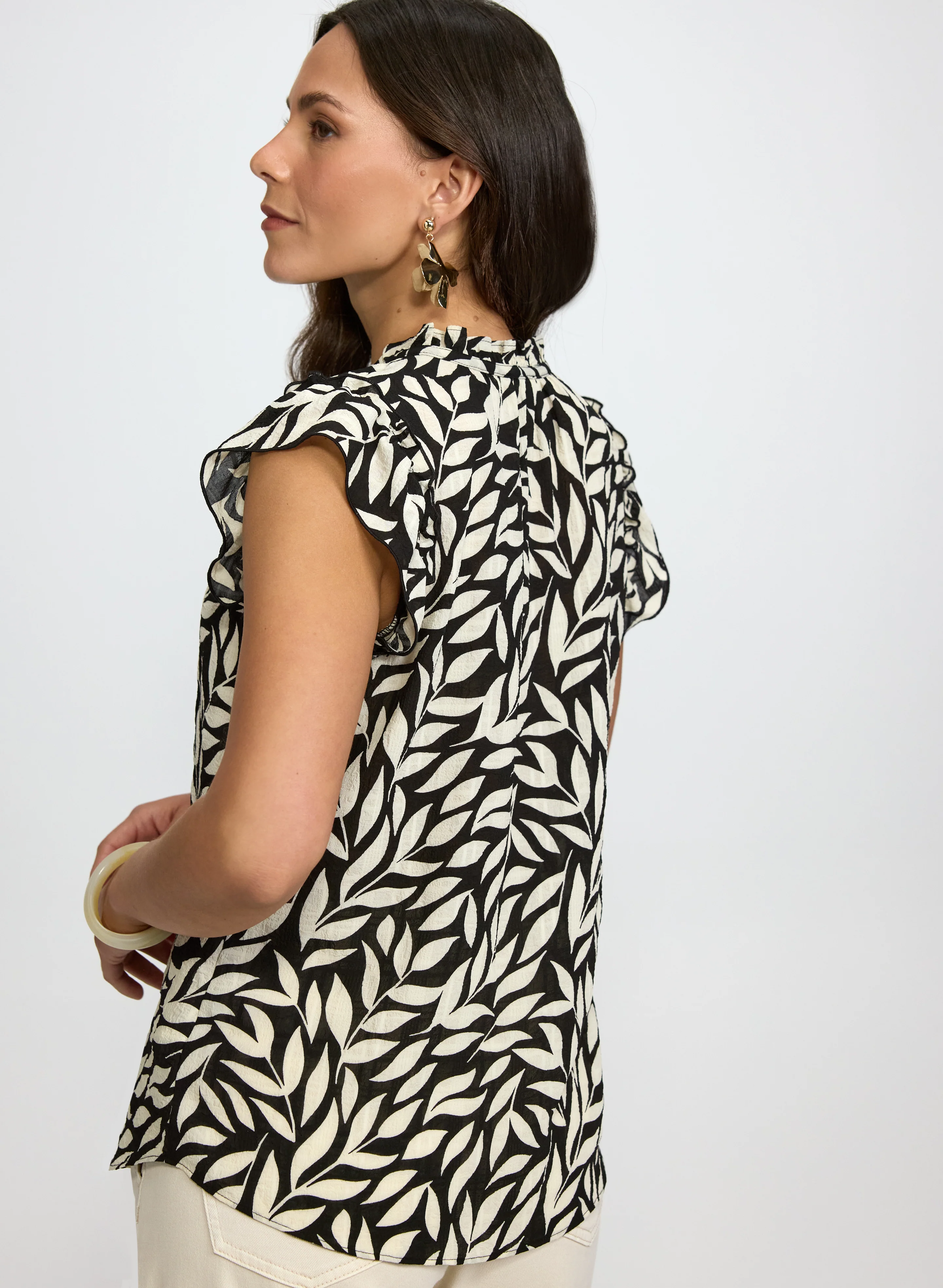 Leaf Print Blouse - Image 4