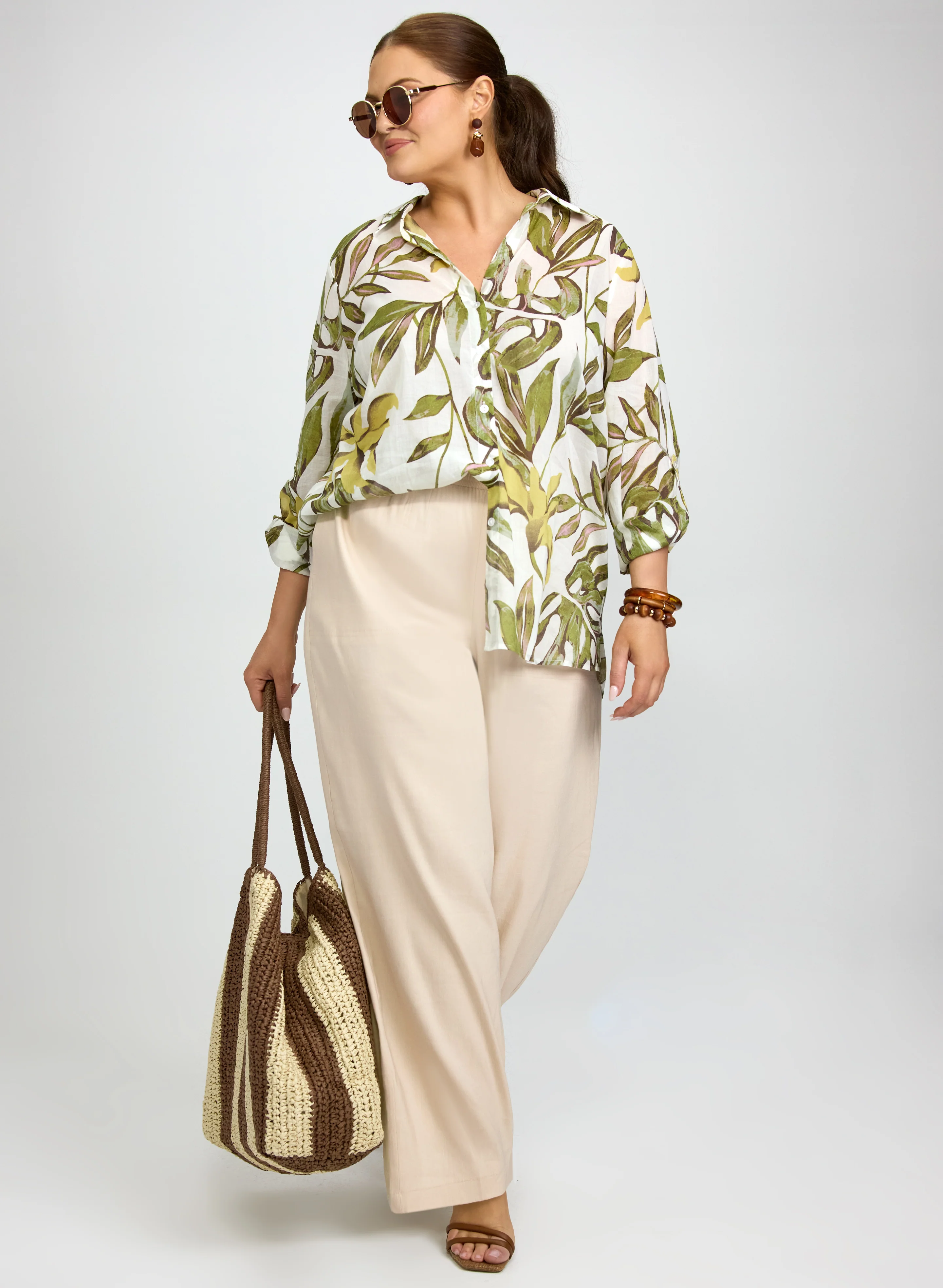 Leaf Print Blouse - Image 3
