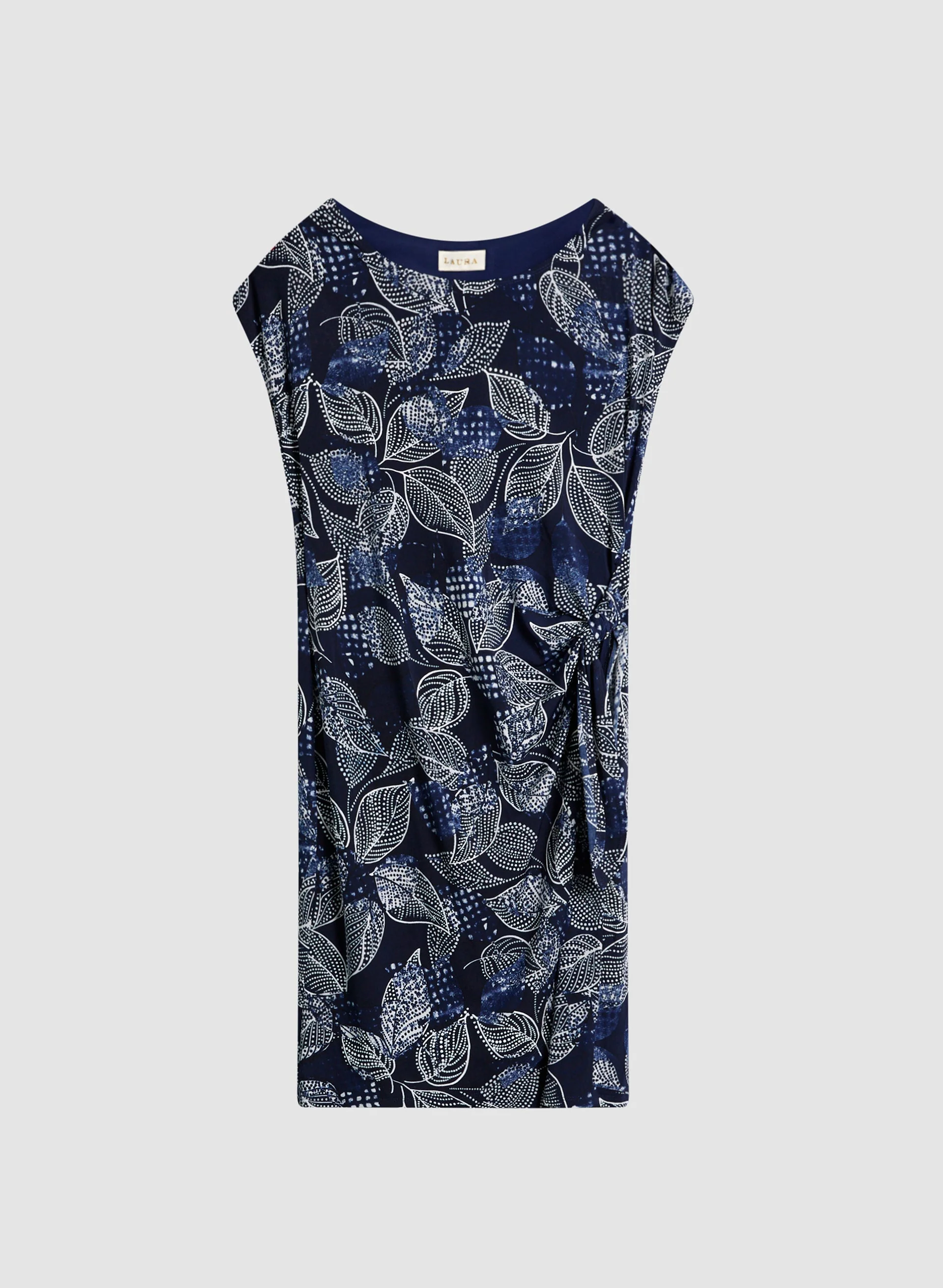 Leaf Print Cap Sleeve Dress - Image 5