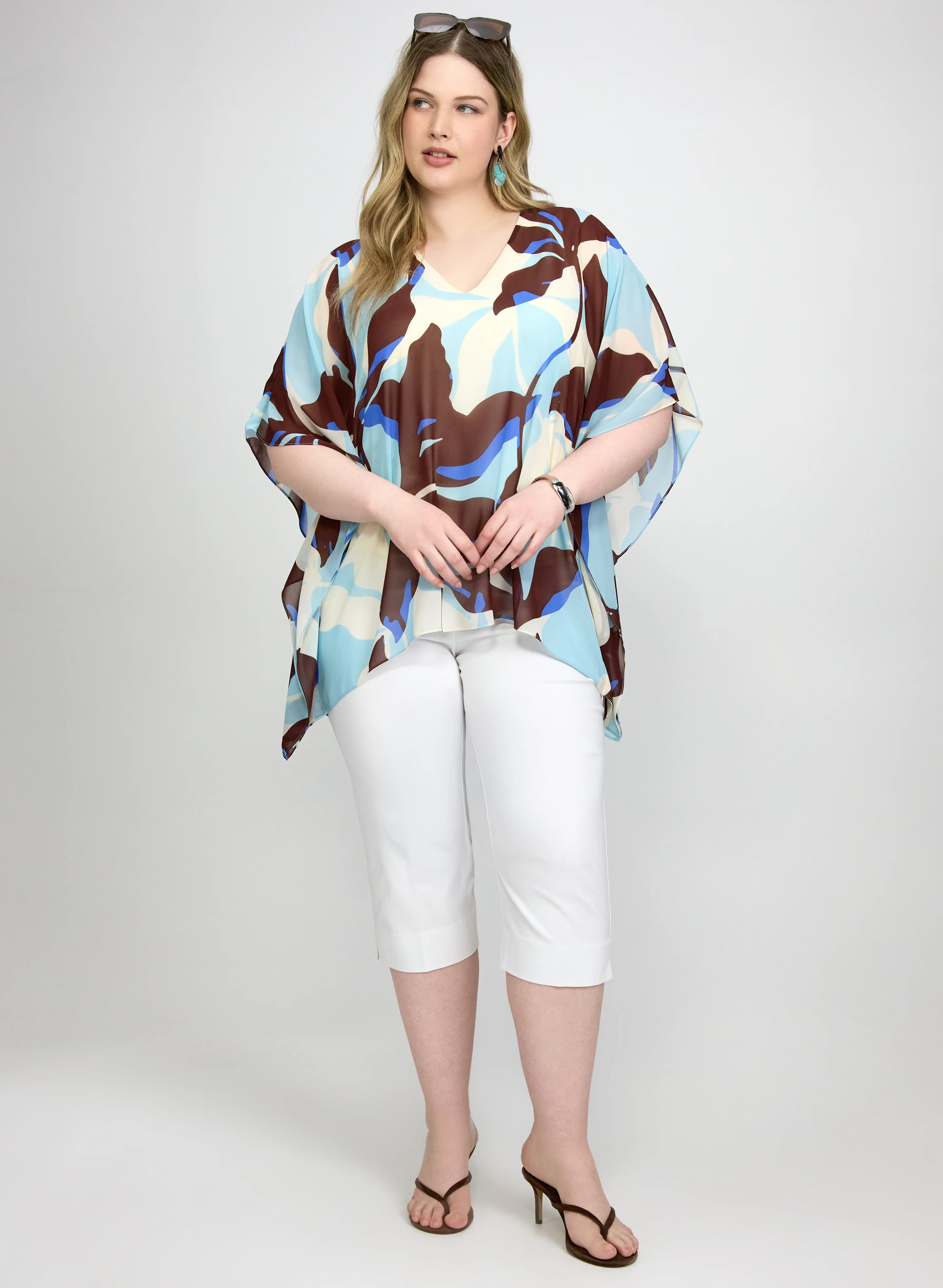 Leaf Print Chiffon Blouse - Image 3