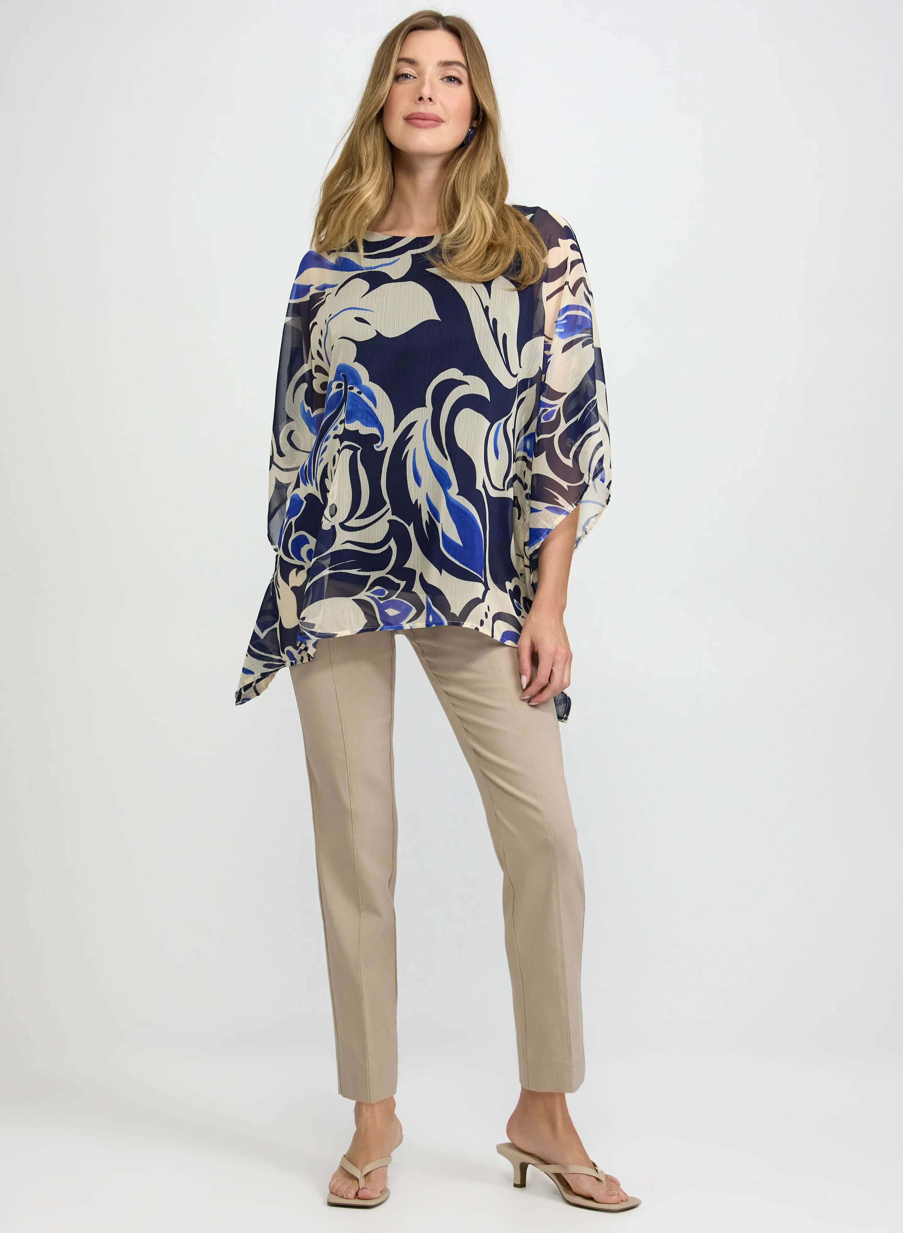 Leaf Print Chiffon Blouse - Image 3