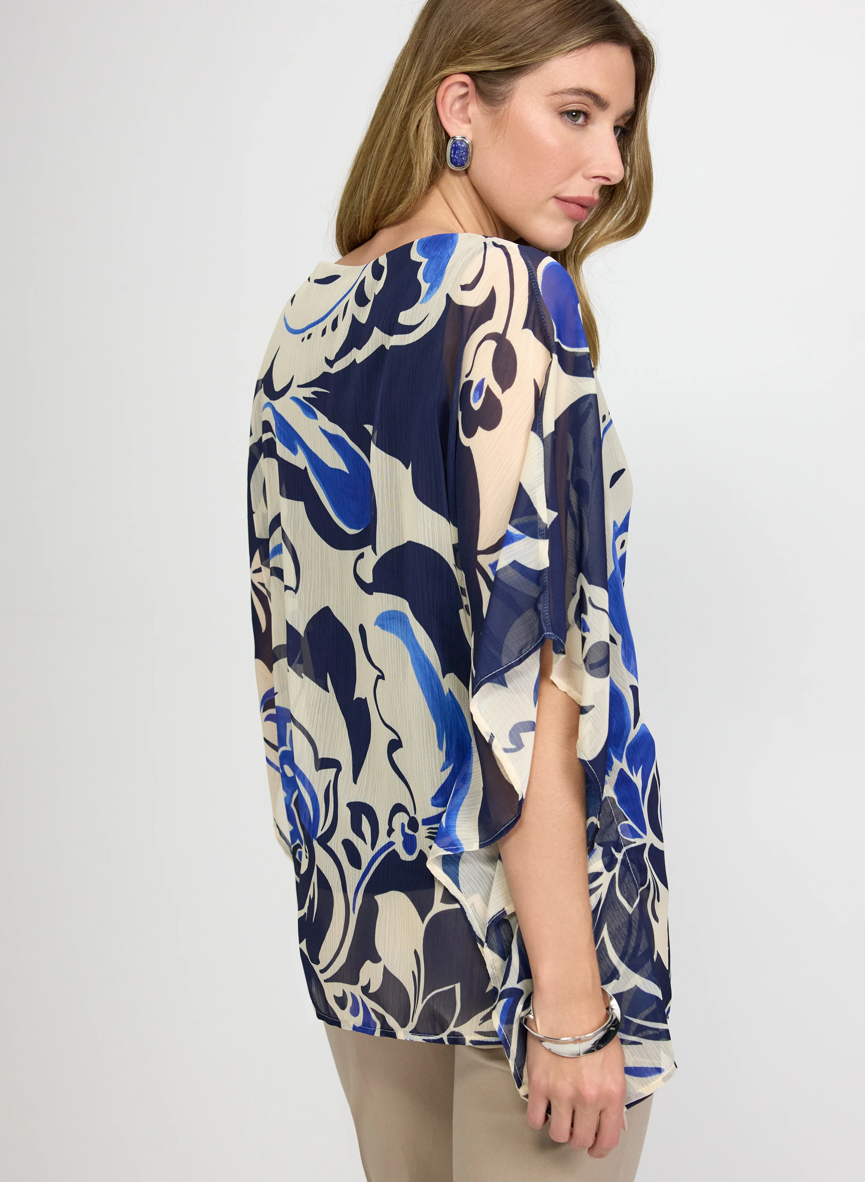 Leaf Print Chiffon Blouse - Image 4