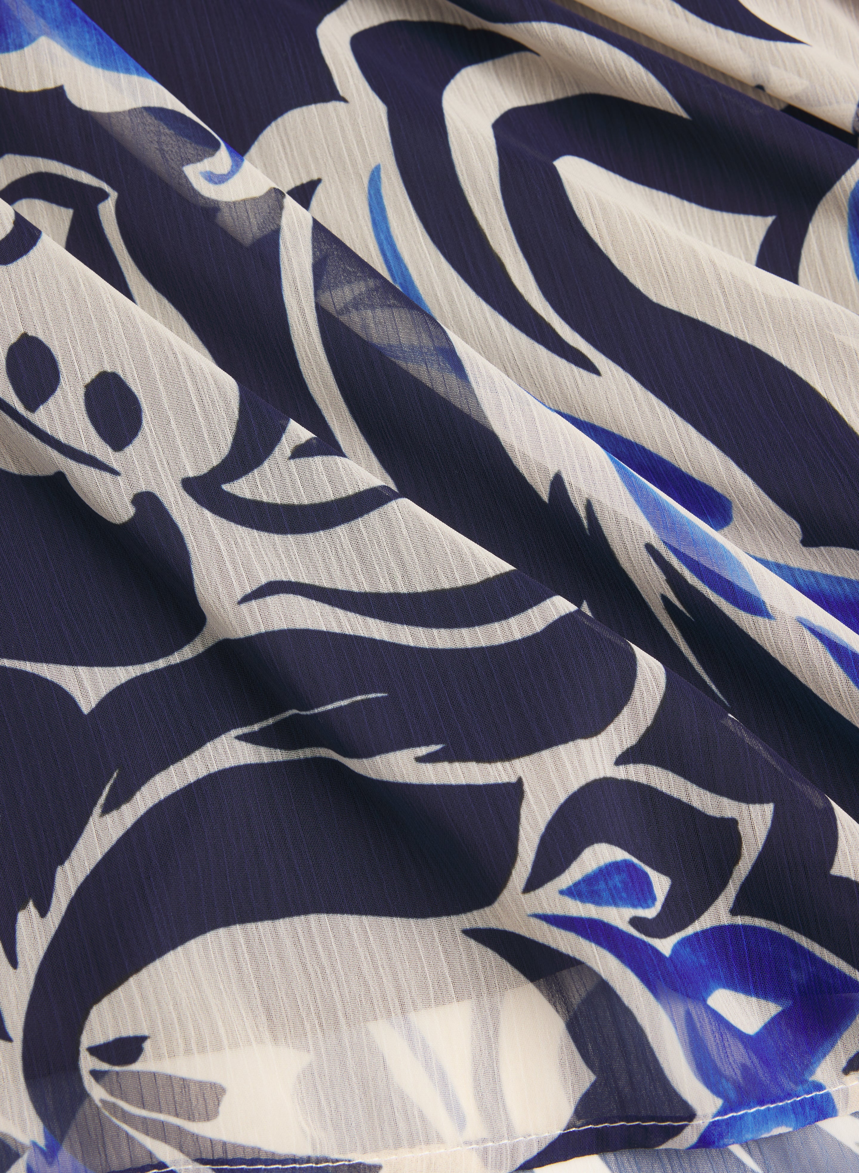 Leaf Print Chiffon Blouse - Image 7