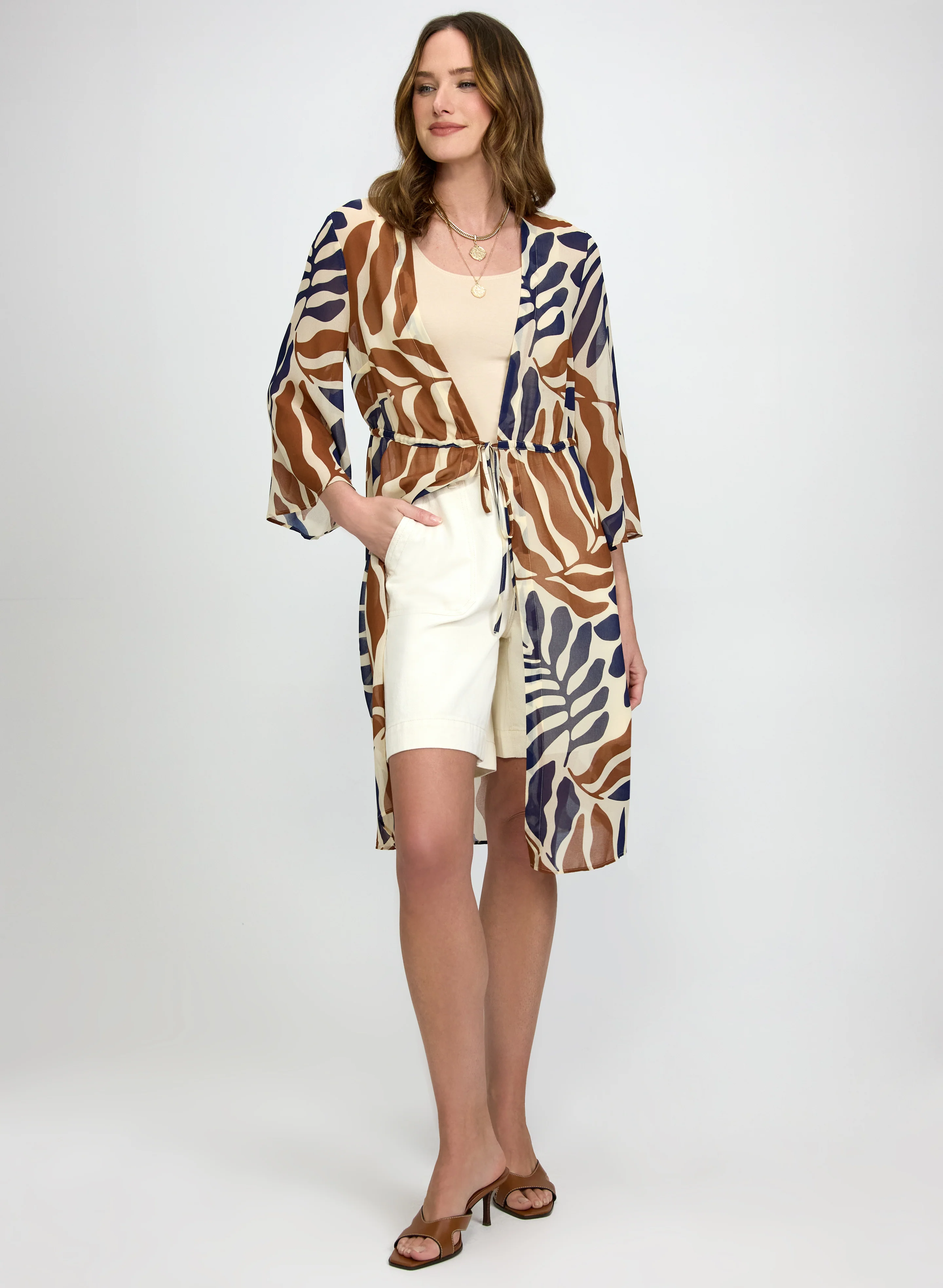 Leaf Print Chiffon Blouse - Image 2