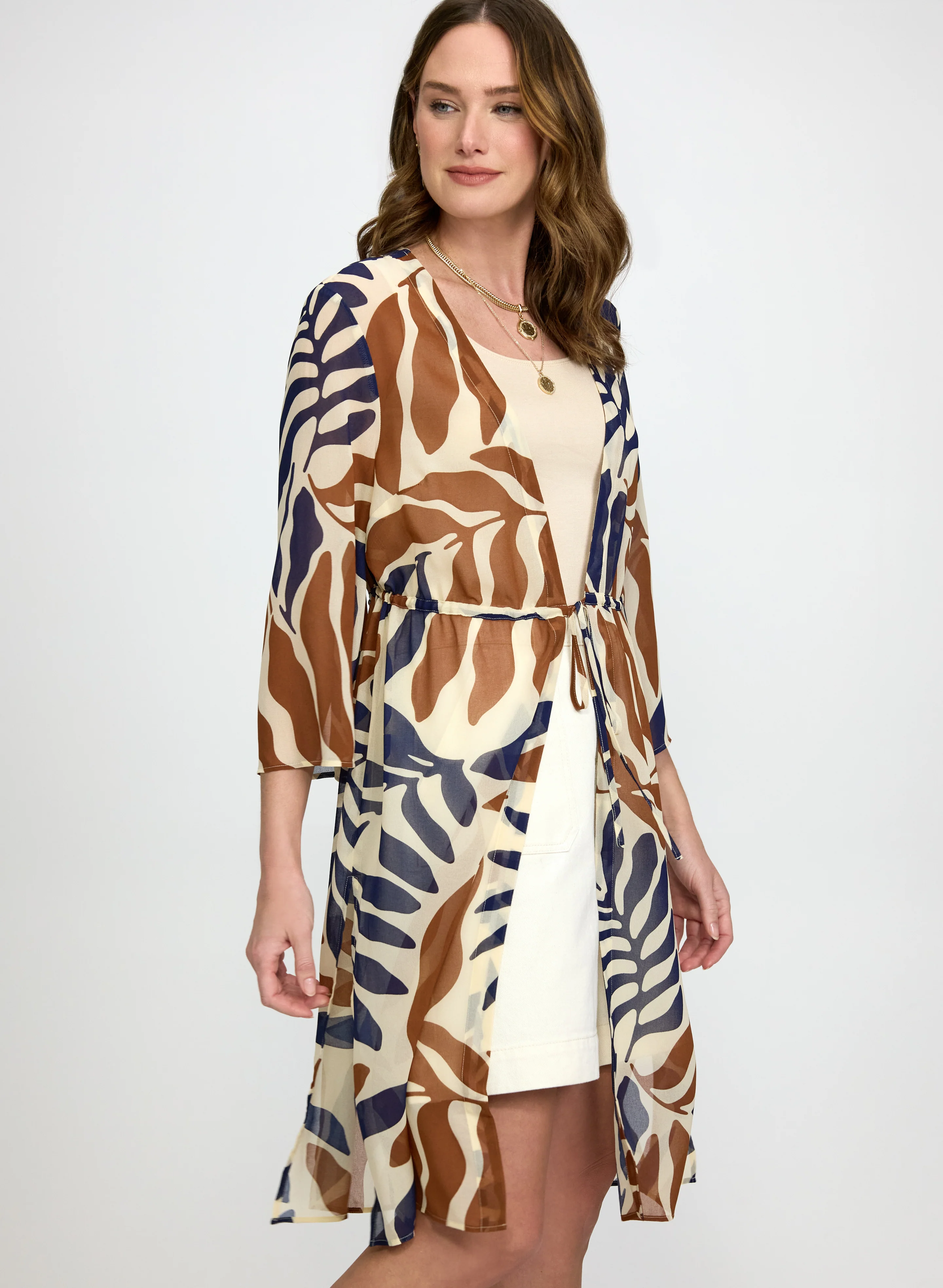 Leaf Print Chiffon Blouse - Image 3