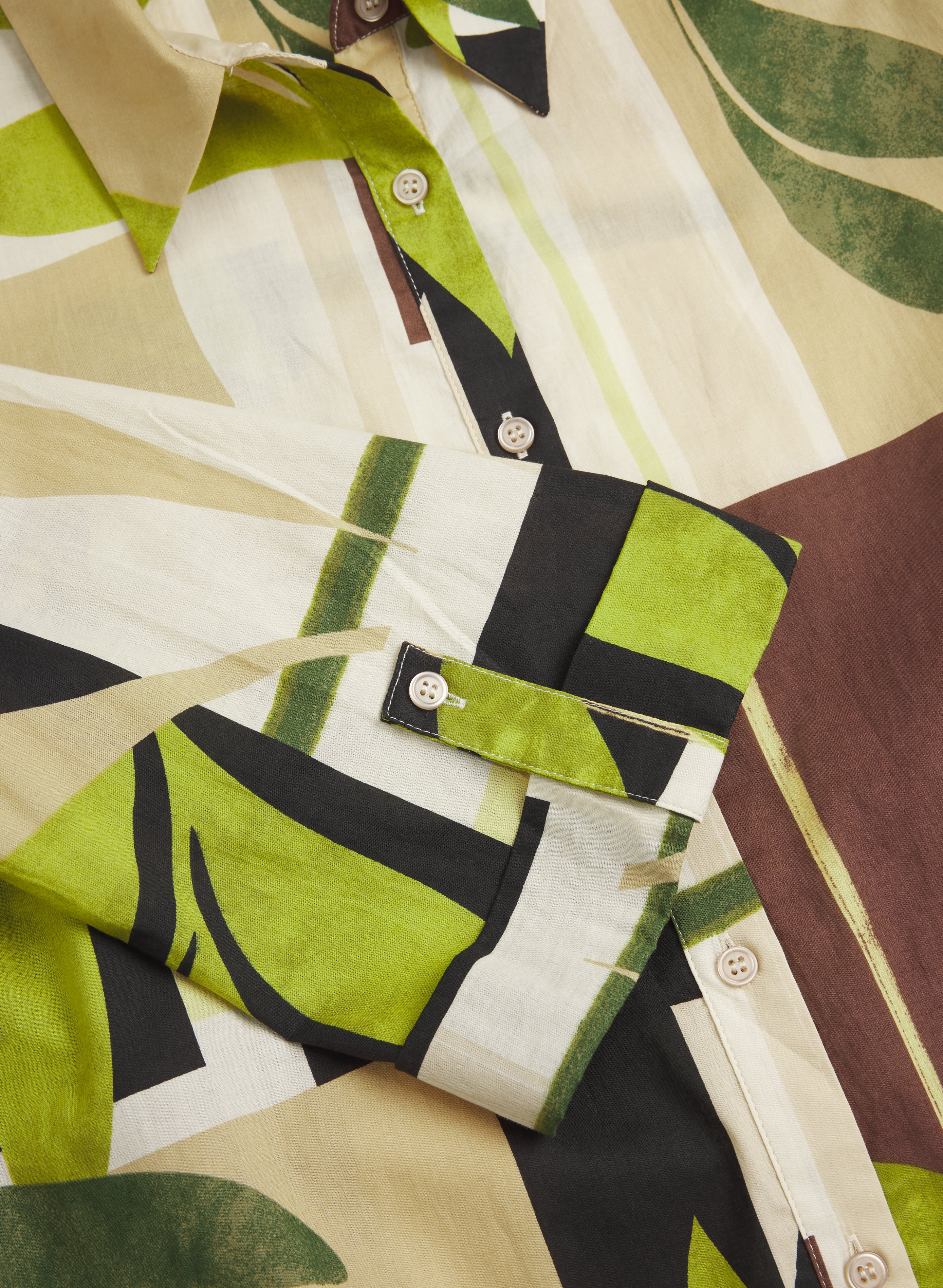 Leaf Print Cotton Blouse - Image 8