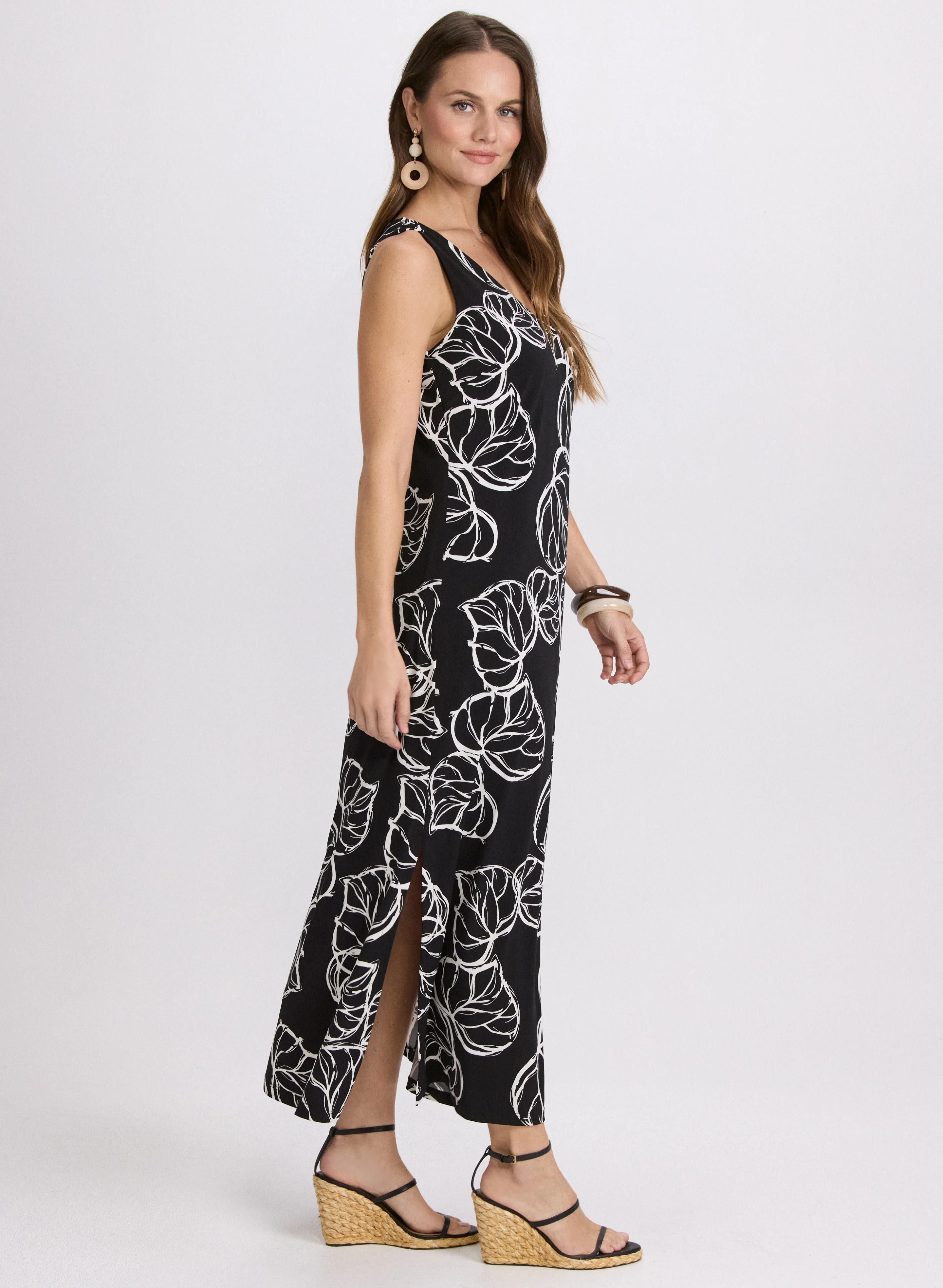 Leaf Print Maxi Dress - Image 2