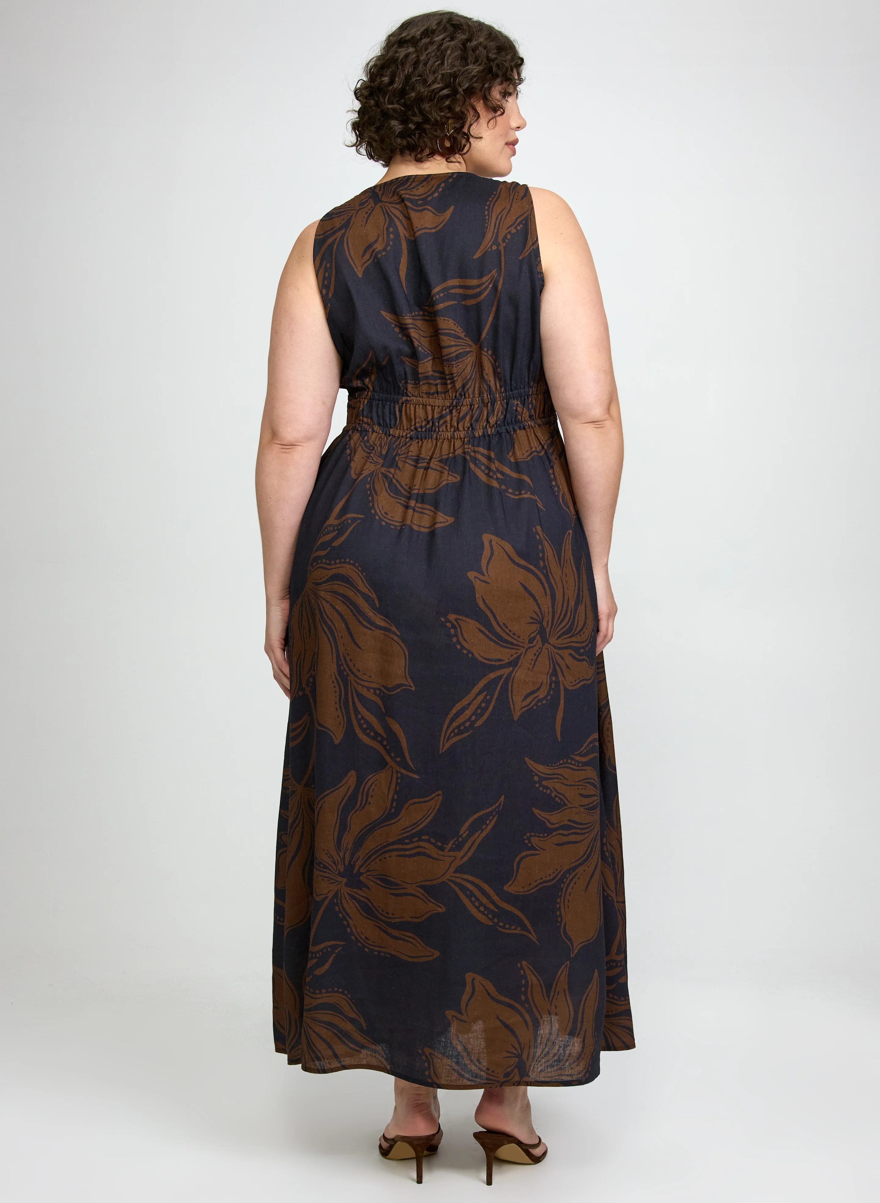 Leaf Print Maxi Dress - Image 3