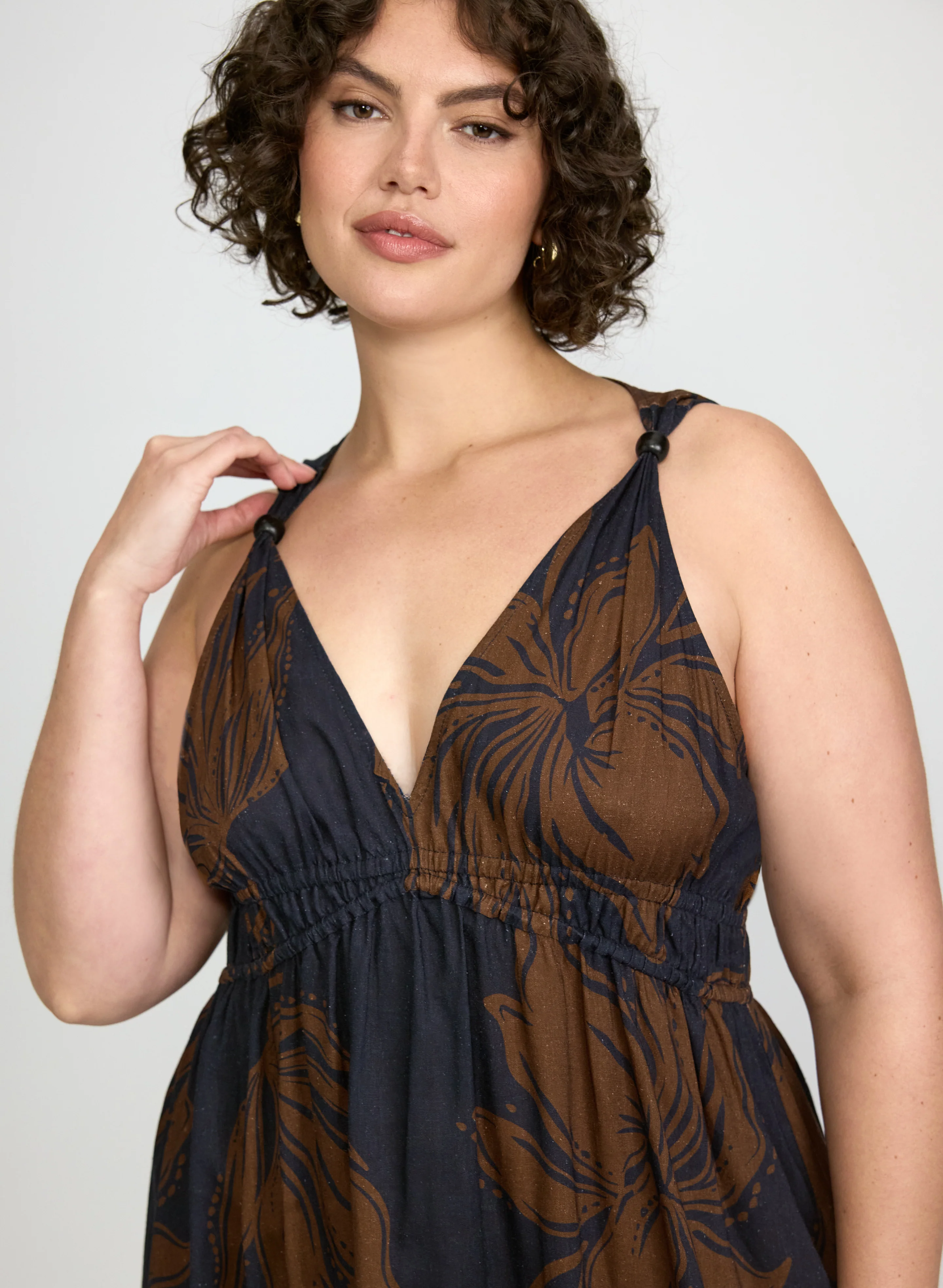 Leaf Print Maxi Dress - Image 5