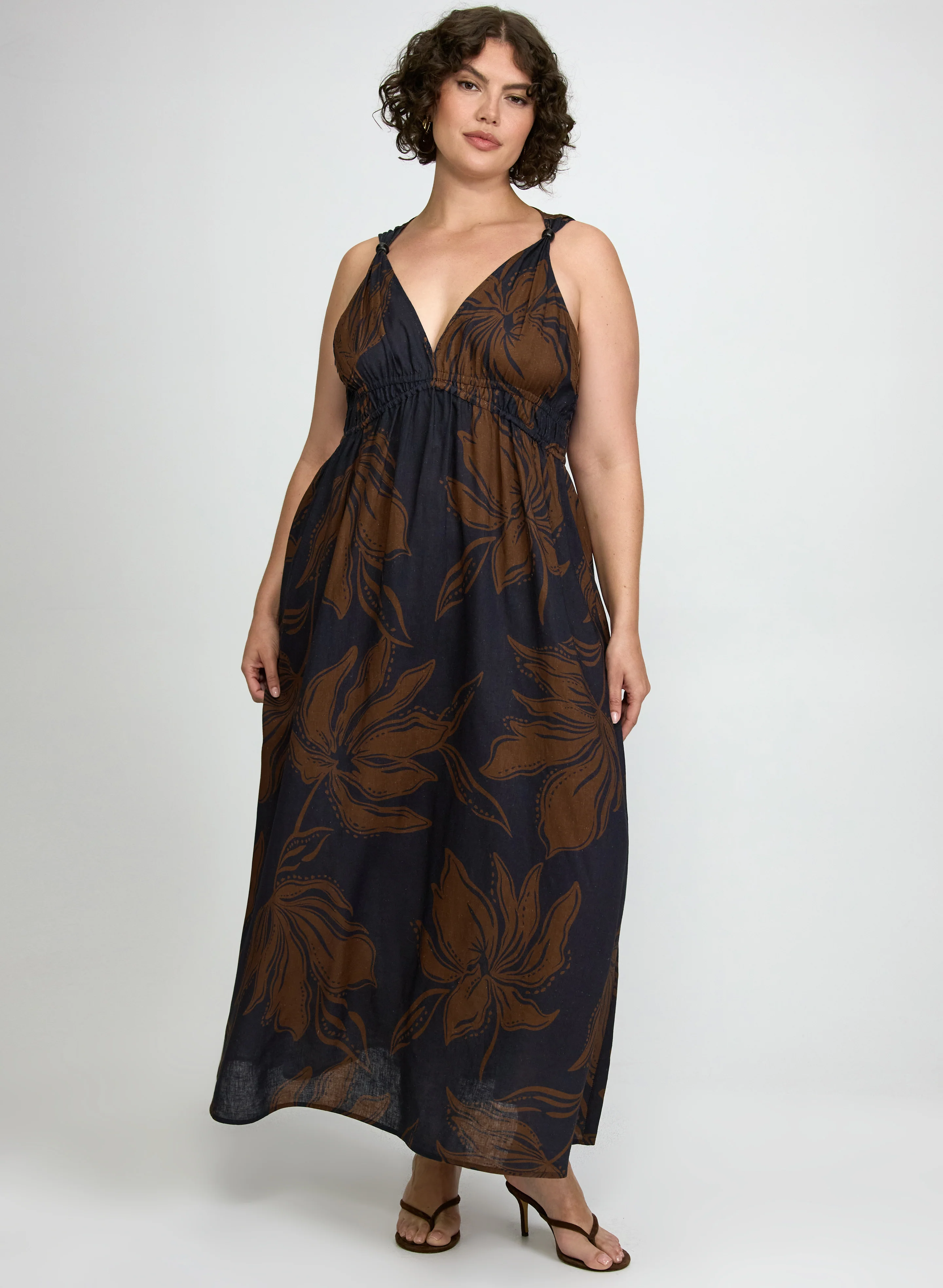 Leaf Print Maxi Dress - Image 8