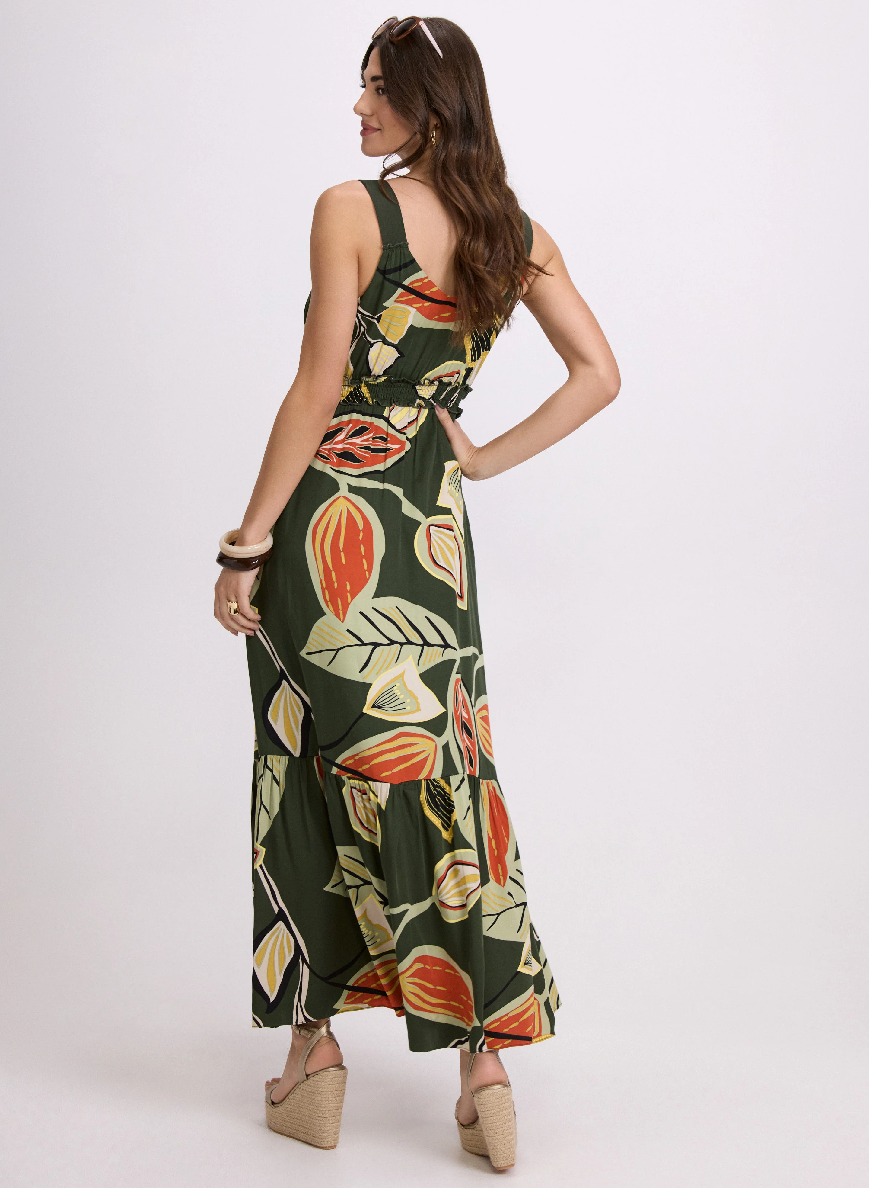 Leaf Print Maxi Dress - Image 4