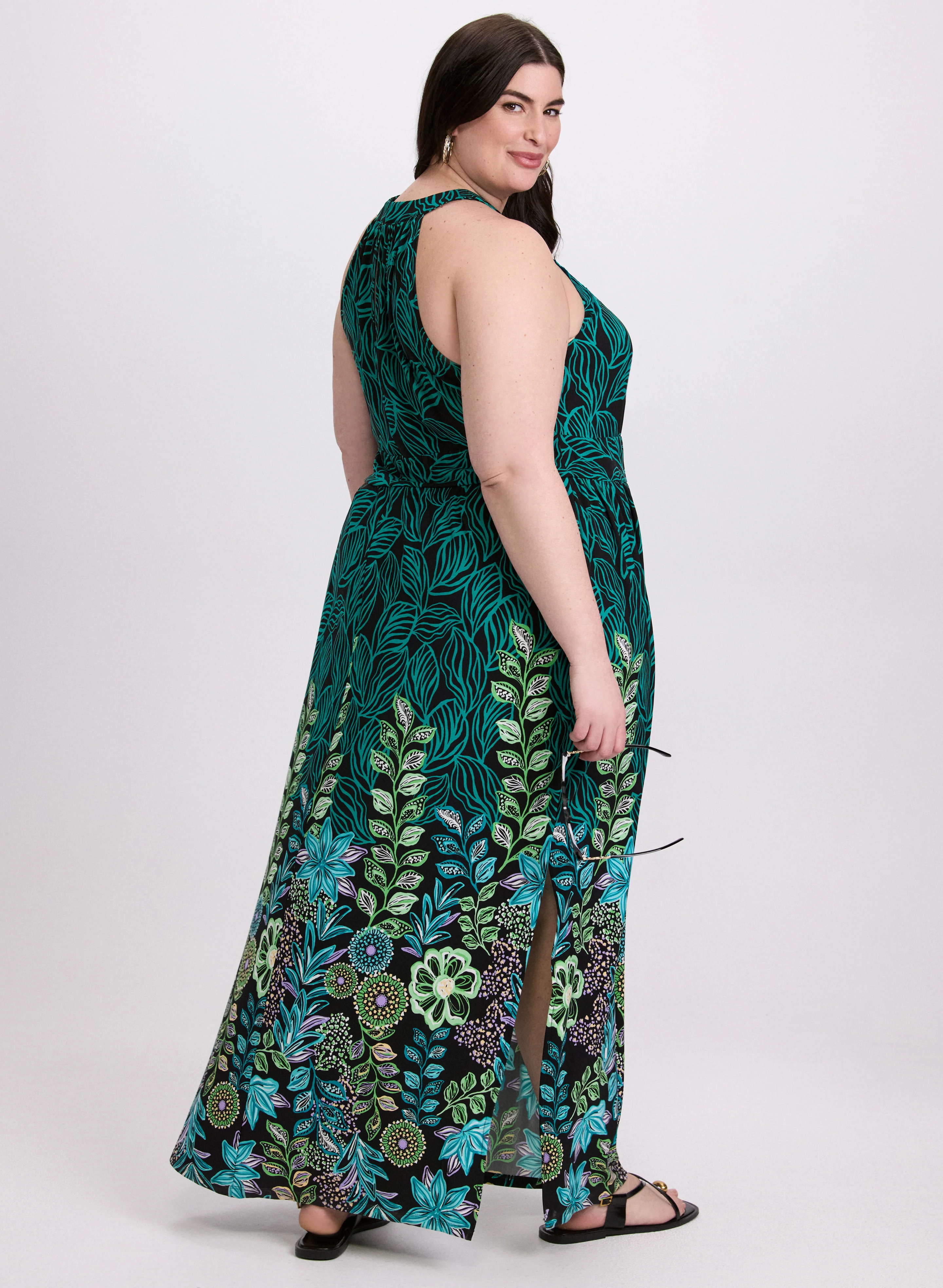 Leaf Print Maxi Dress - Image 4