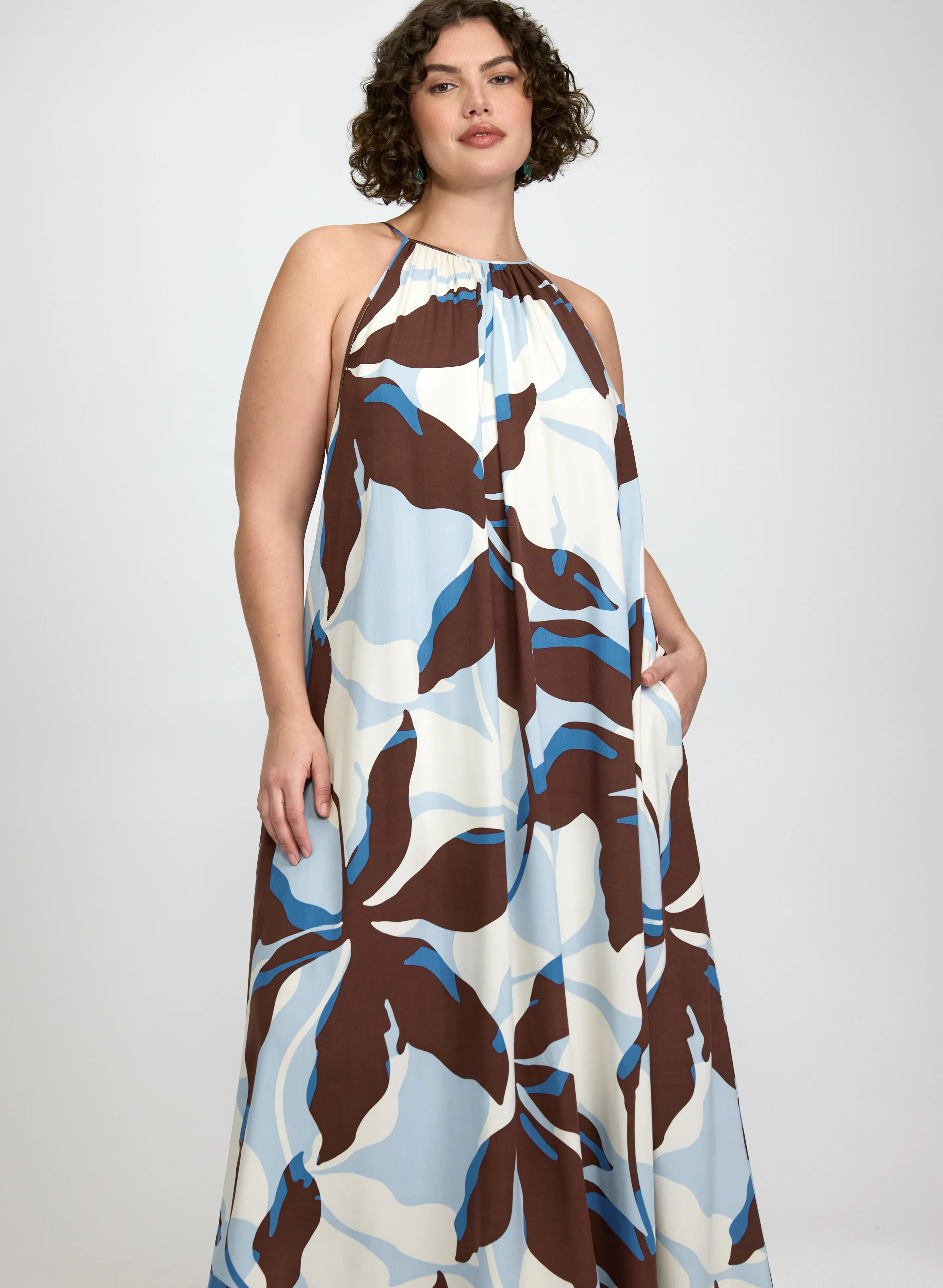 Leaf Print Maxi Dress - Image 7