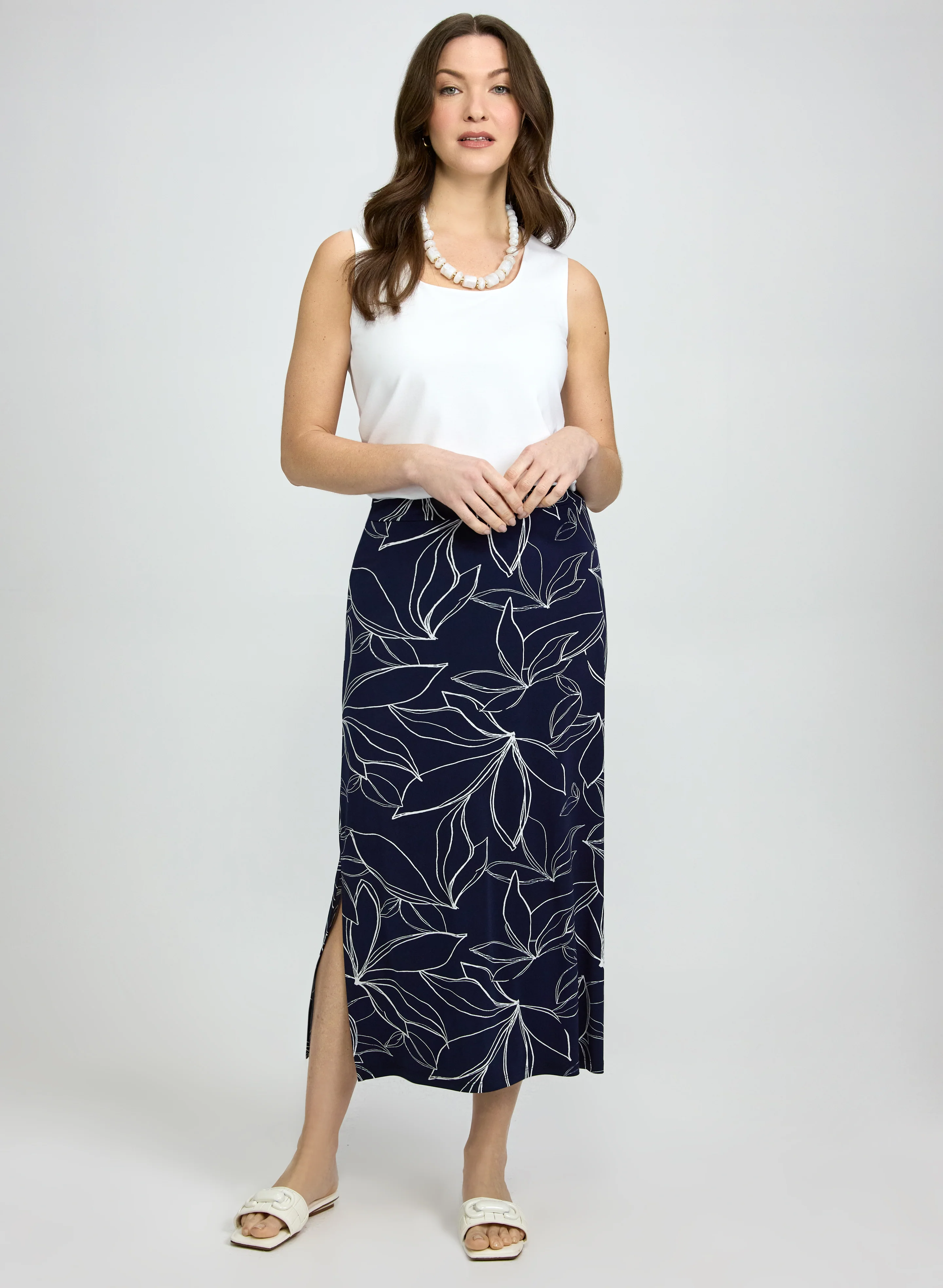 Leaf Print Maxi Skirt - Image 4