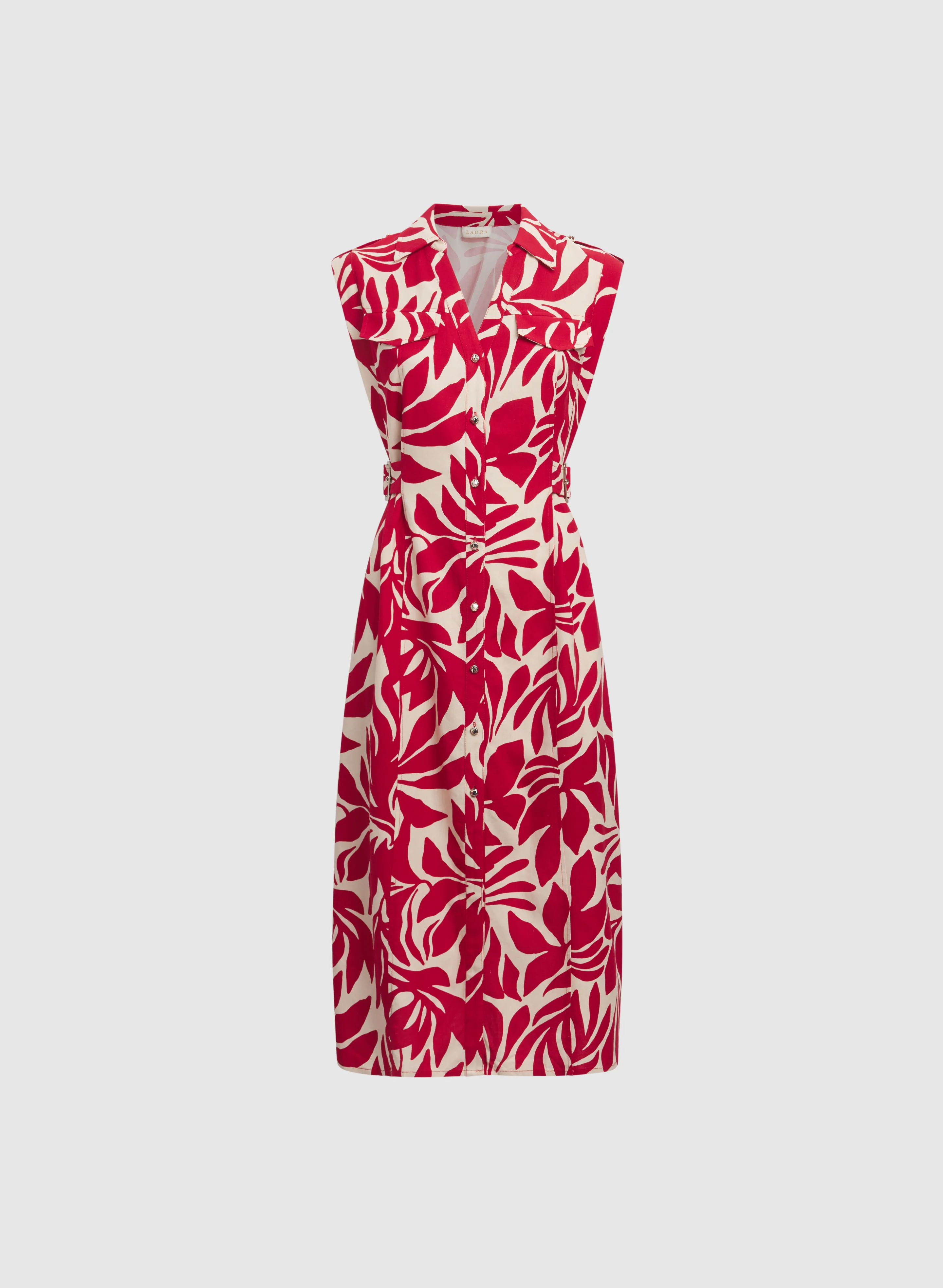 Leaf Print Linen-Blend Dress - Image 8