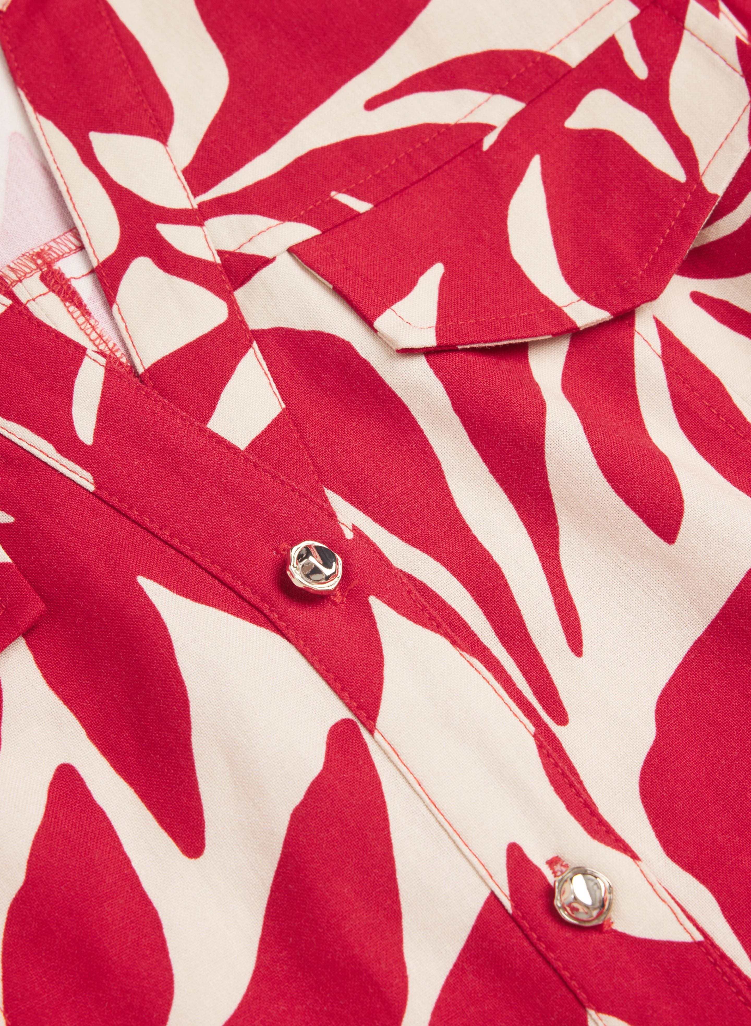 Leaf Print Linen-Blend Dress - Image 9