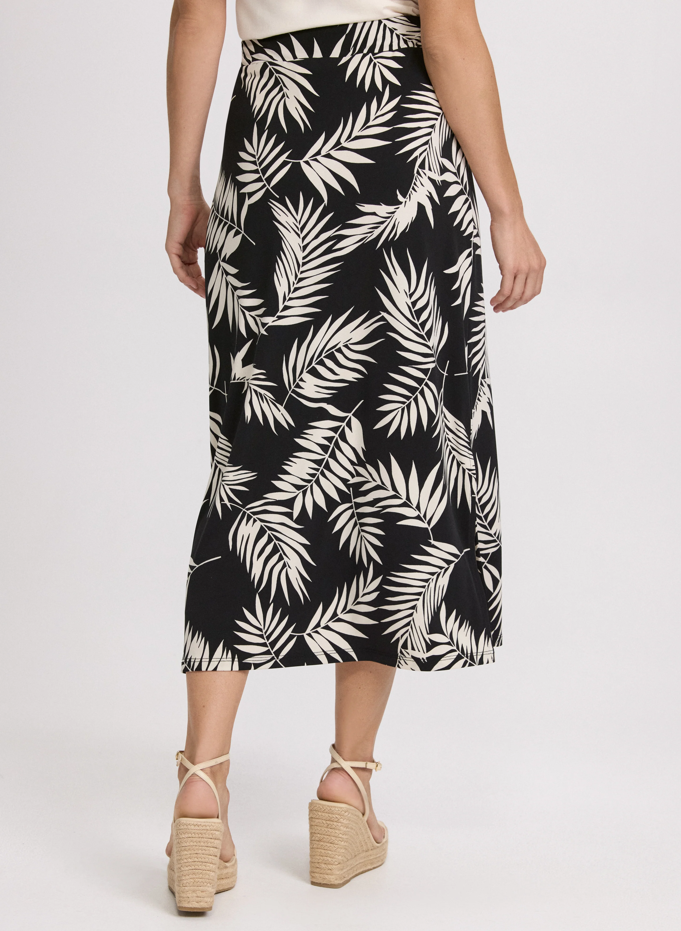 Leaf Print Midi Skirt - Image 4