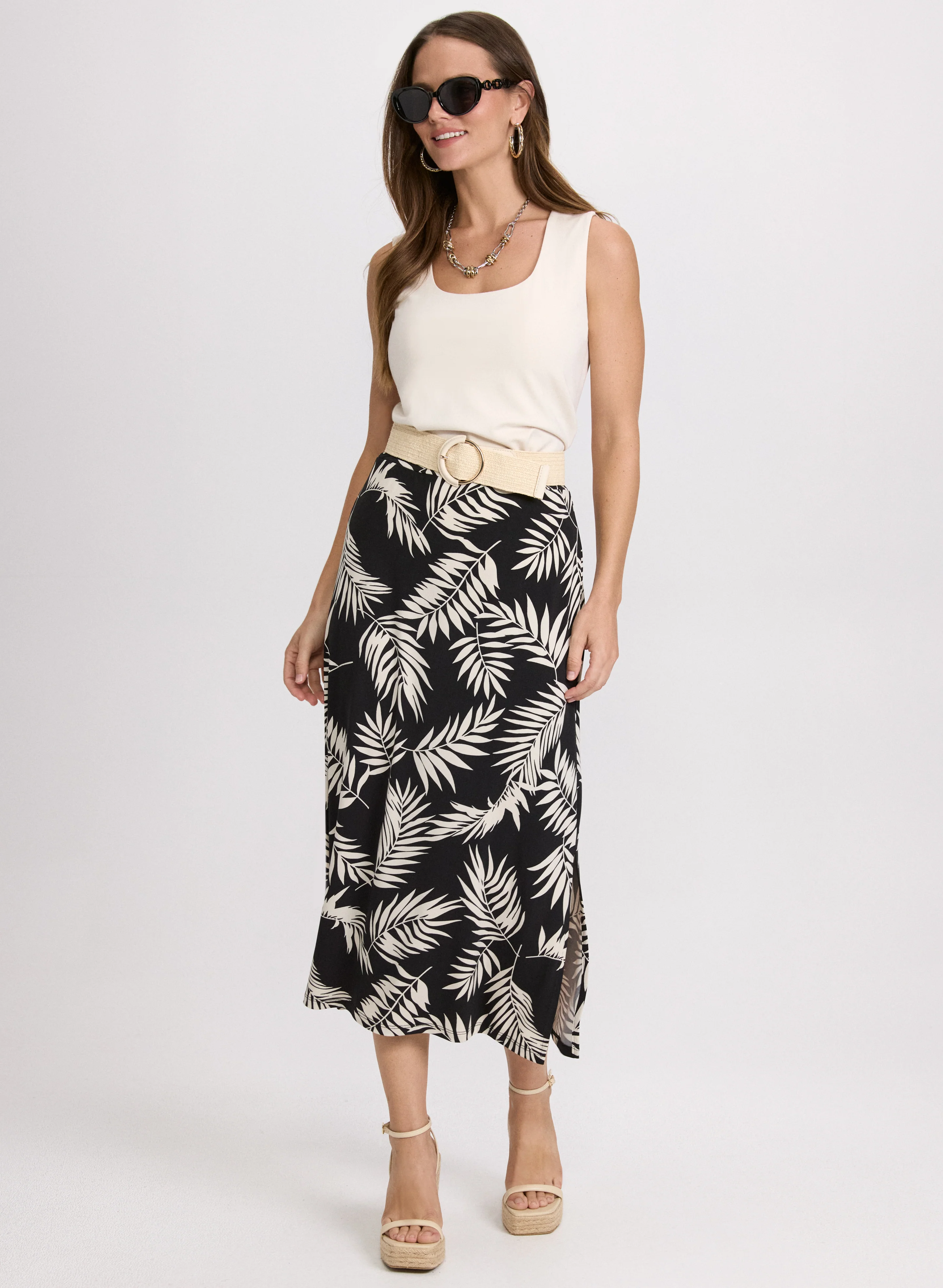 Leaf Print Midi Skirt - Image 5