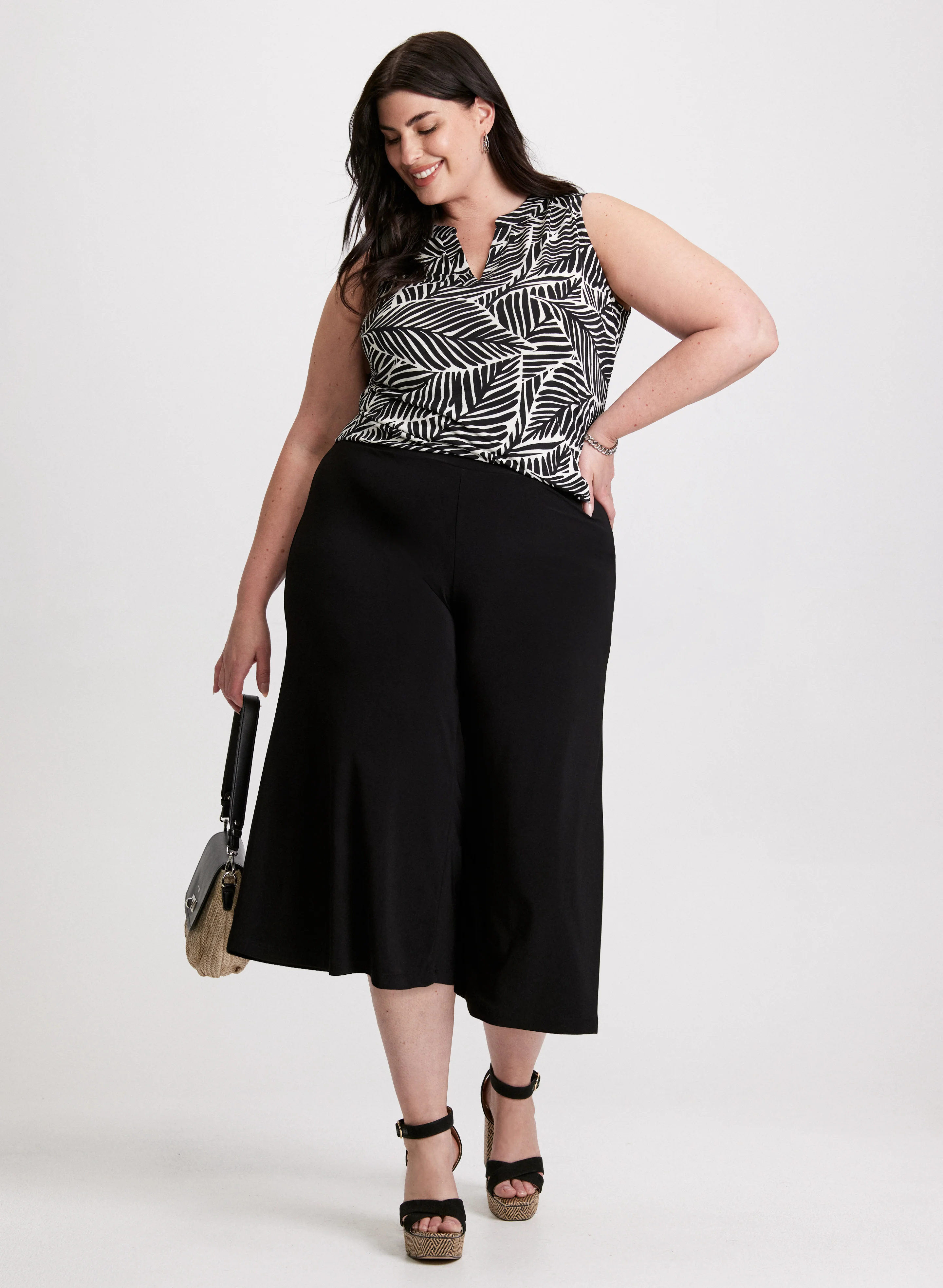 Leaf Print Sleeveless Top - Image 3