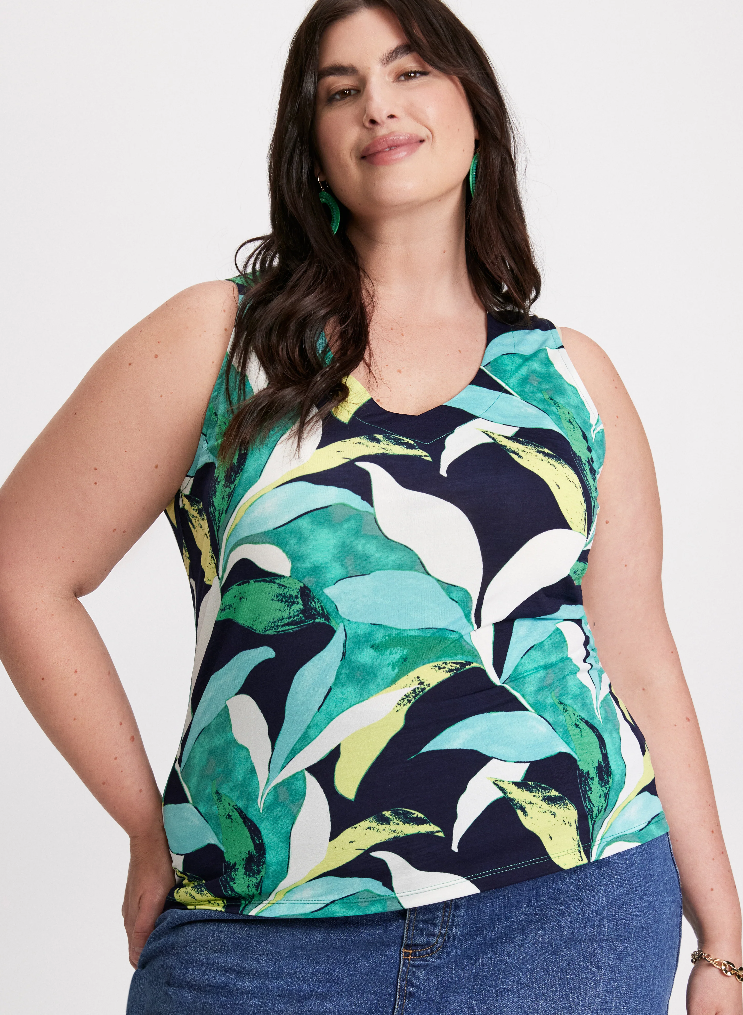 Leaf Print Sleeveless Top - Image 5