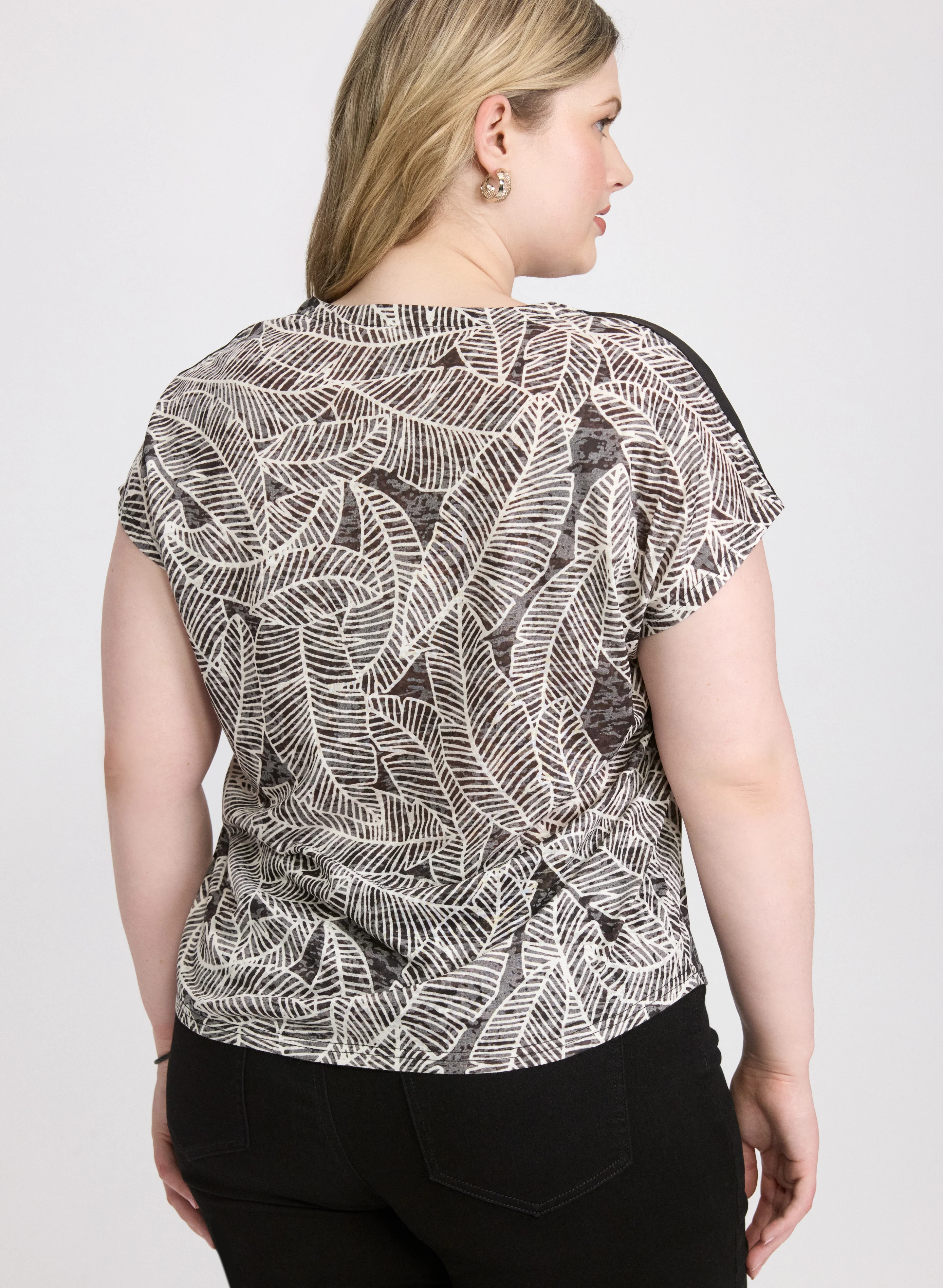 Leaf Print T-Shirt - Image 4