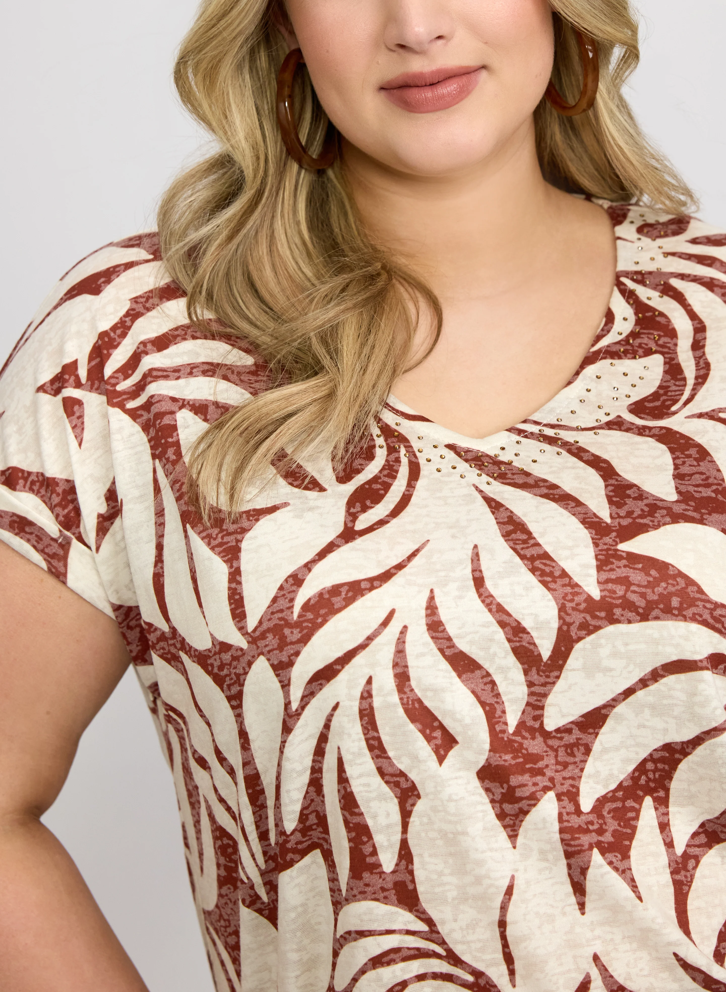 Leaf Print T-Shirt - Image 2
