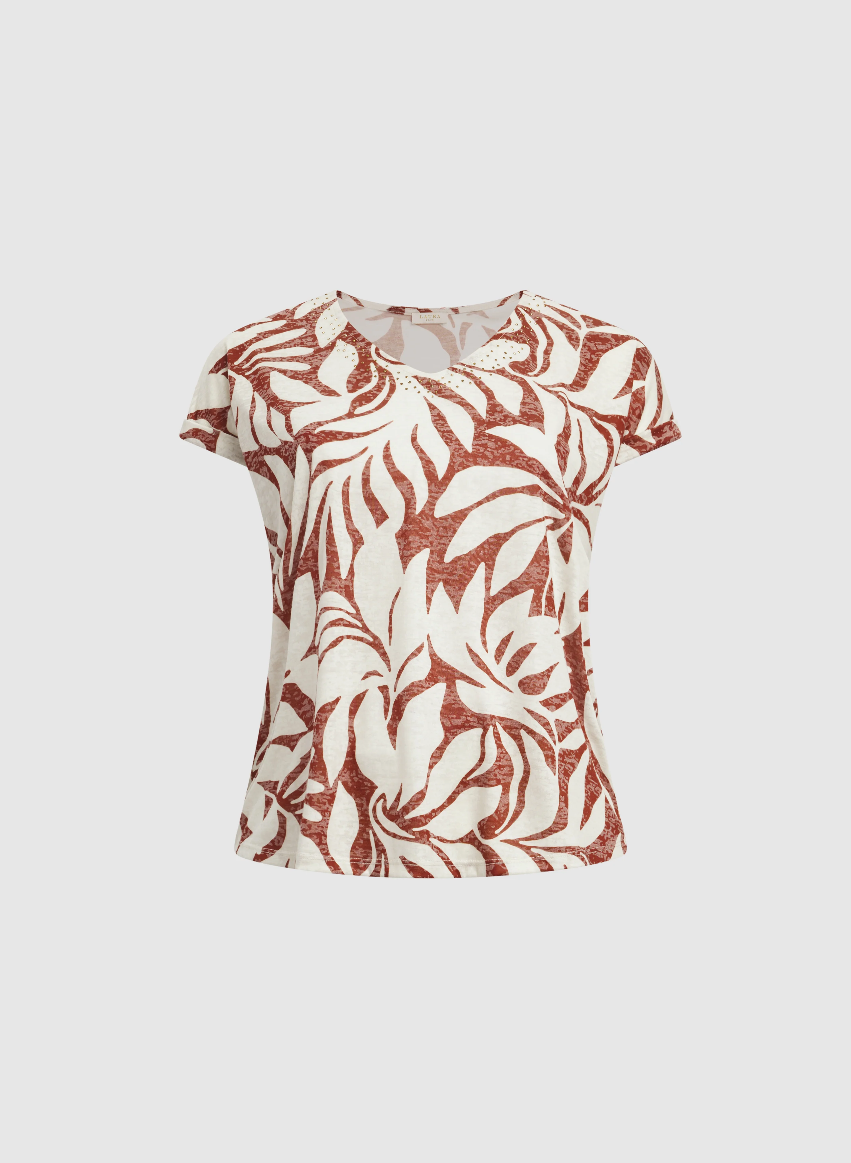 Leaf Print T-Shirt - Image 6