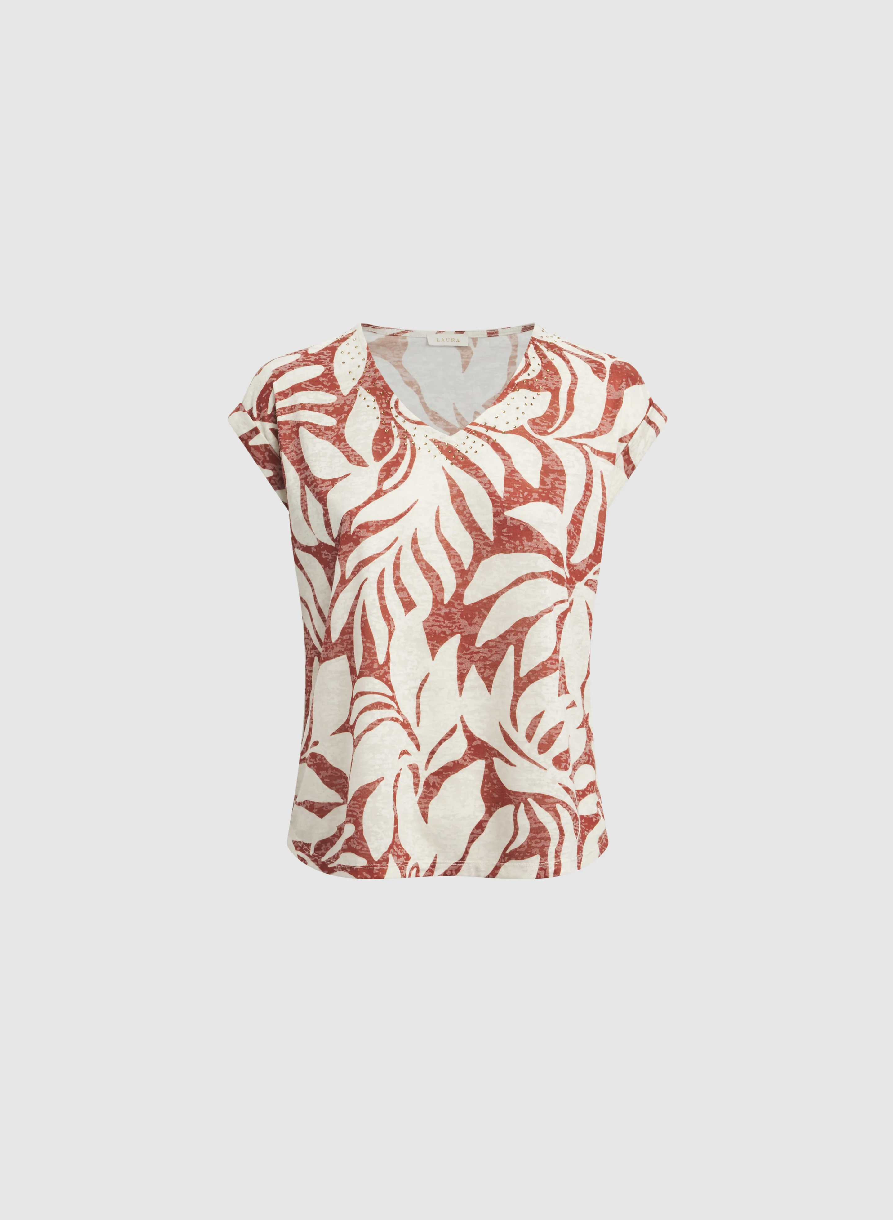 Leaf Print T-Shirt - Image 6