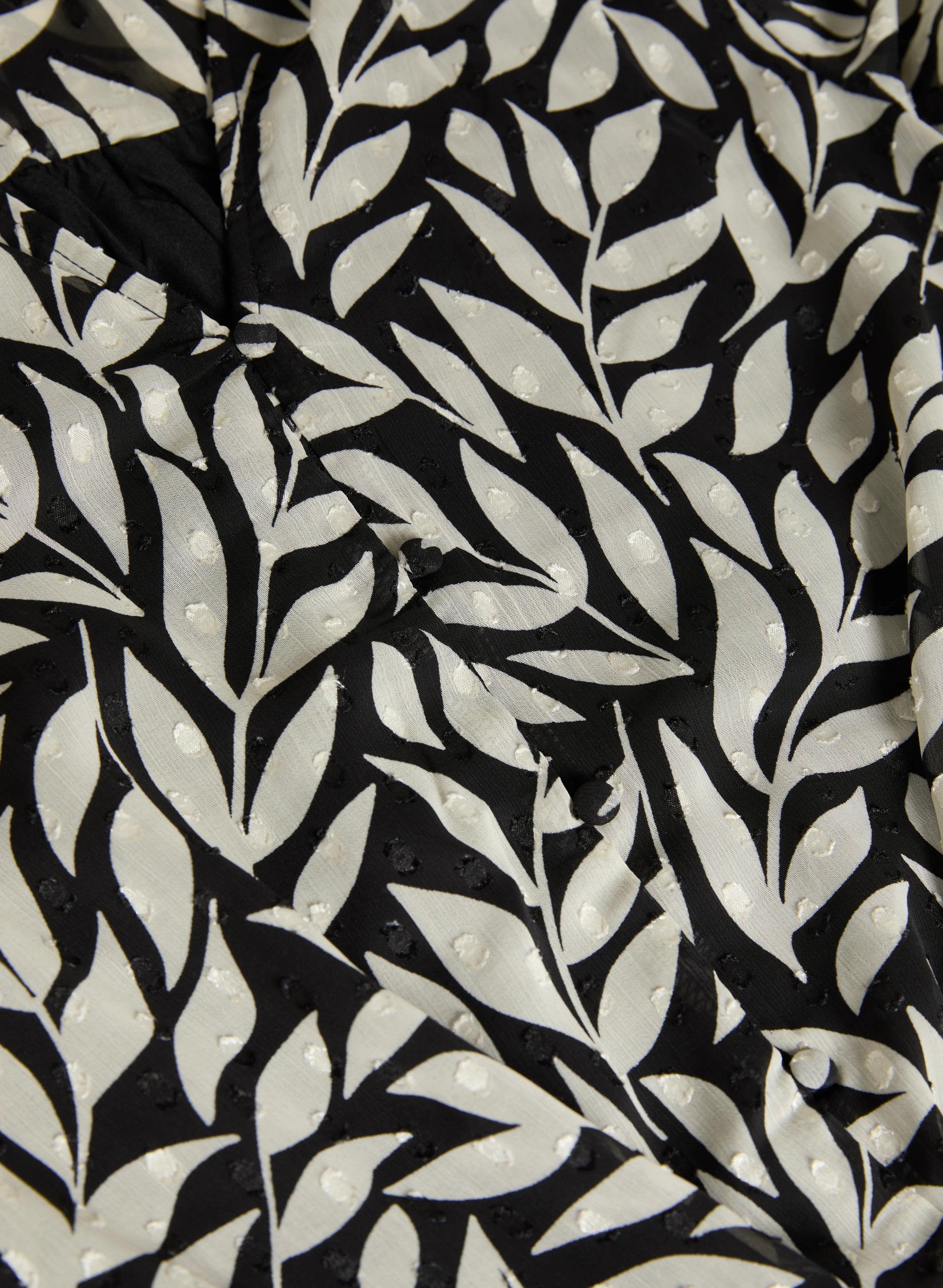 Leaf Print Tie-Front Blouse - Image 7