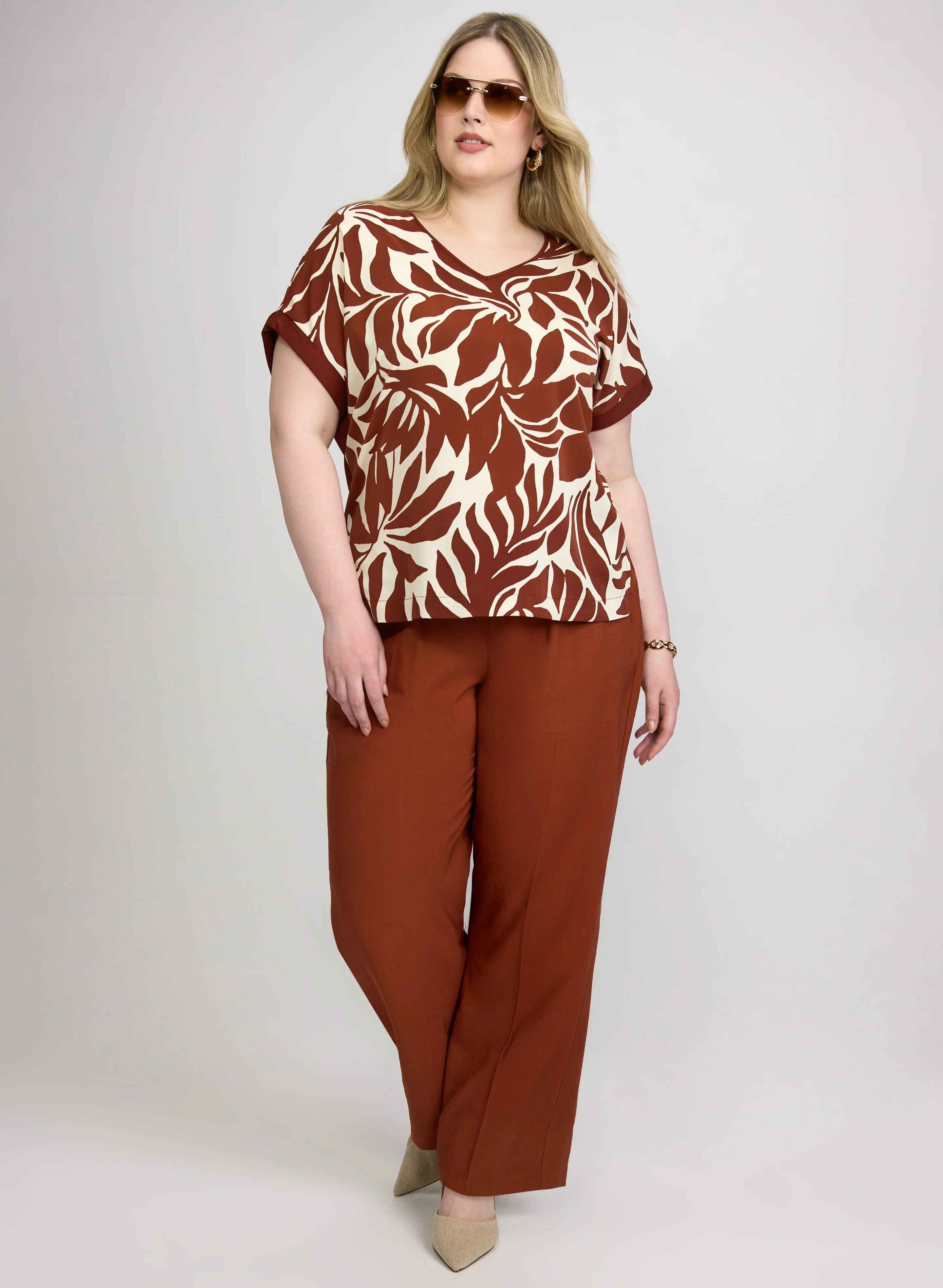 Leaf Print Top - Image 3