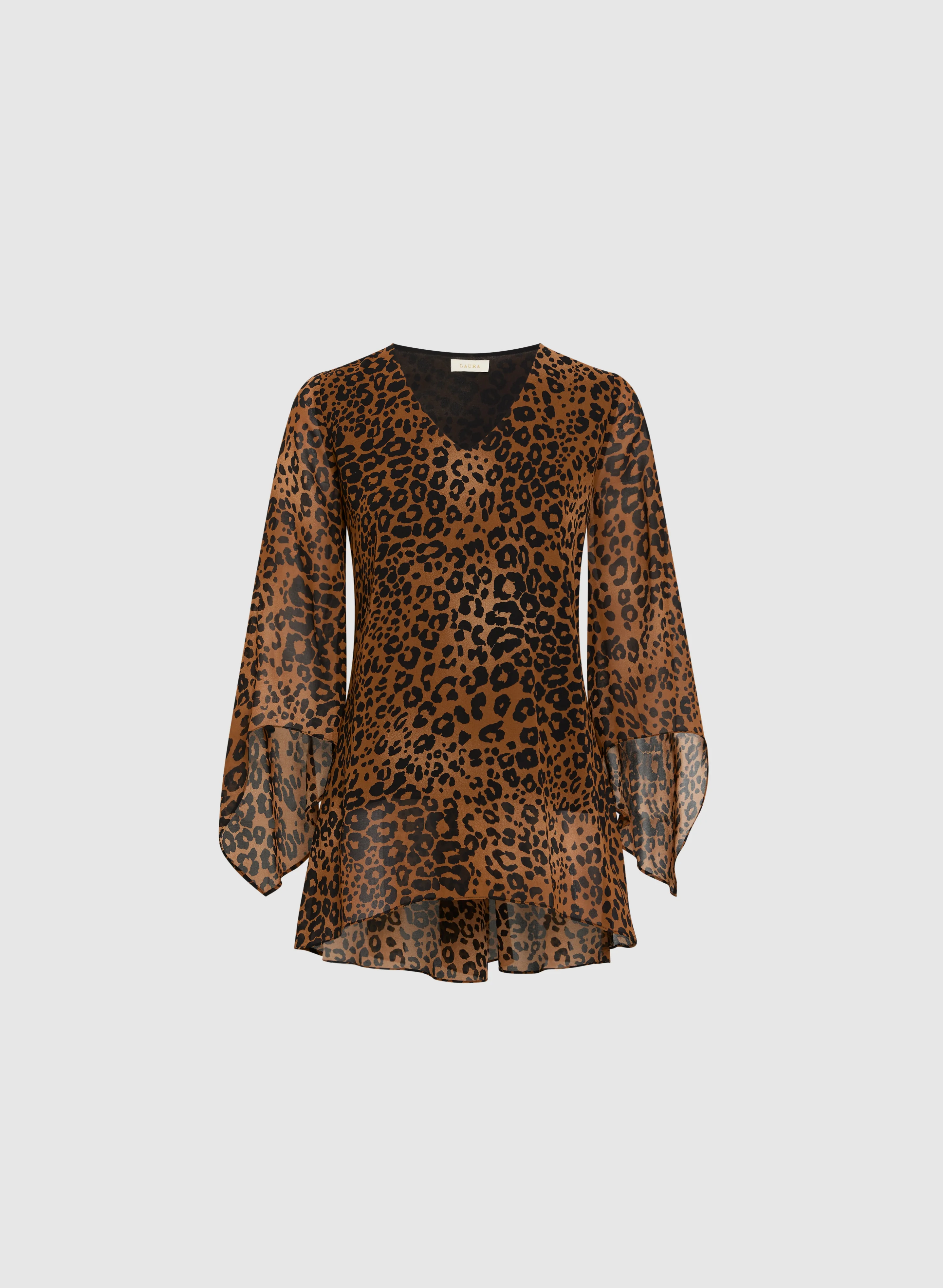 Leopard Print V-Neck Blouse - Image 6