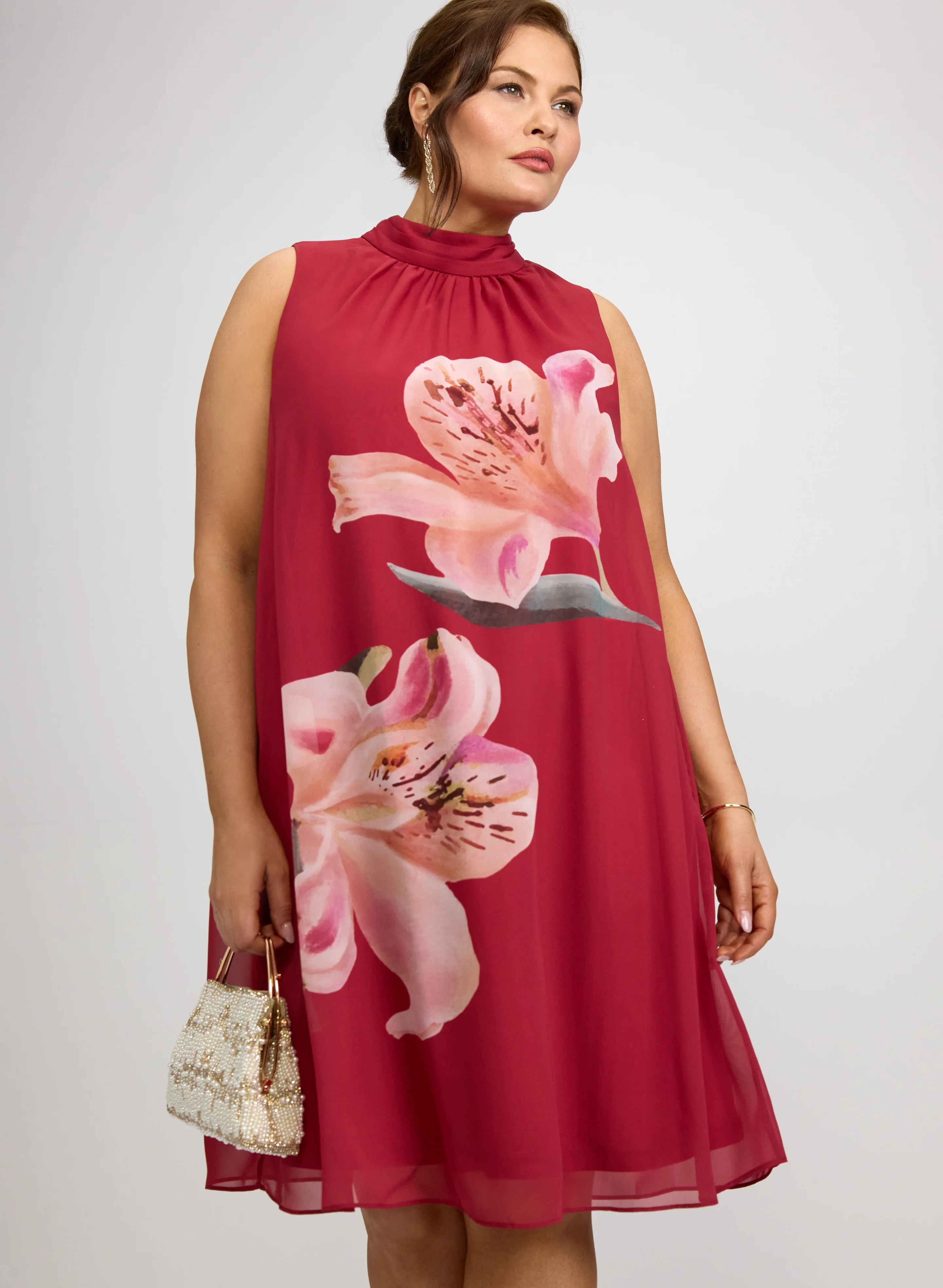 Lily Print Chiffon Dress - Image 4