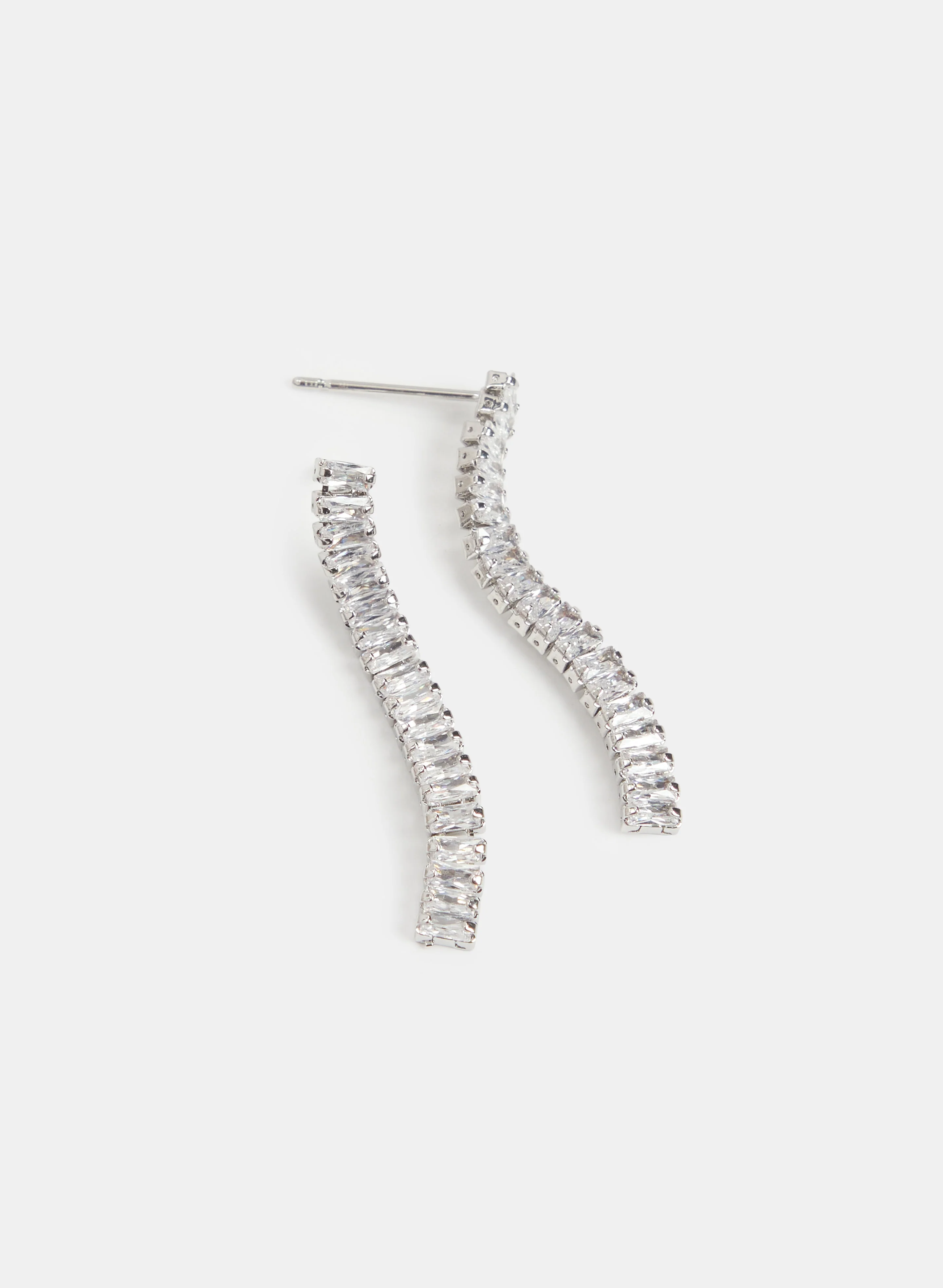 Lineal Cubic Zirconia Earrings - Image 2
