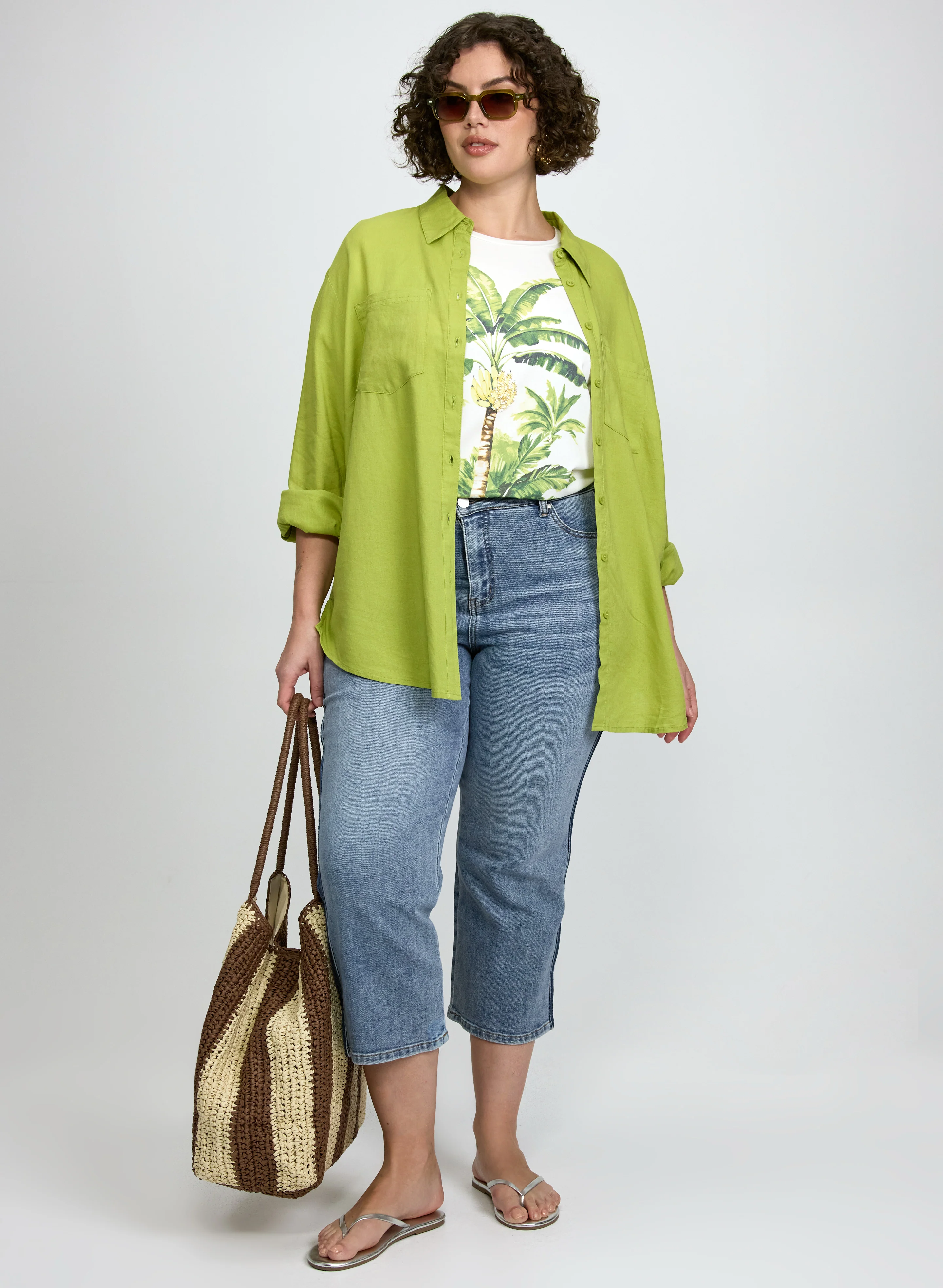 Linen-Blend Button-Down Blouse - Image 4