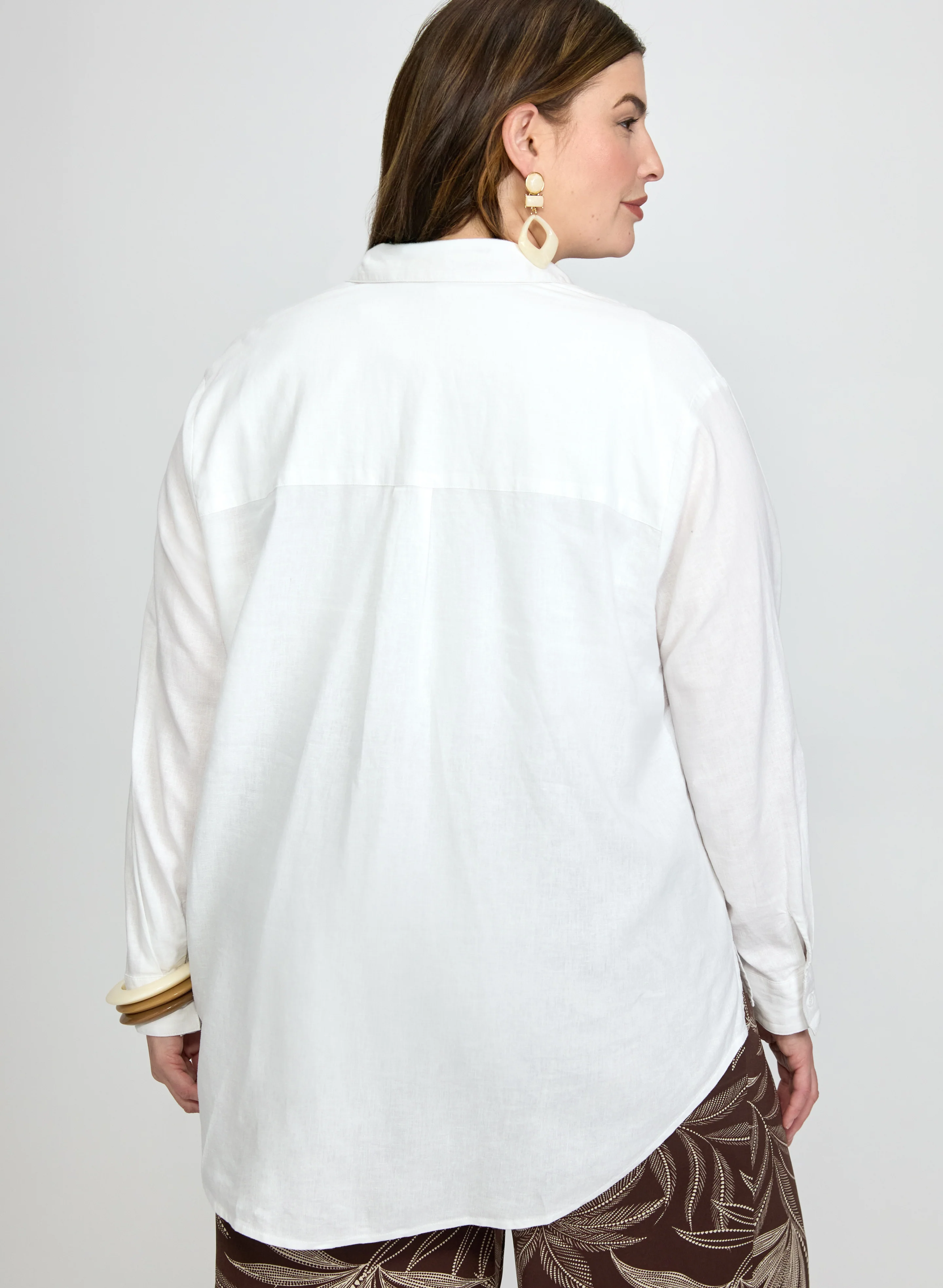 Linen-Blend Button-Down Blouse - Image 4