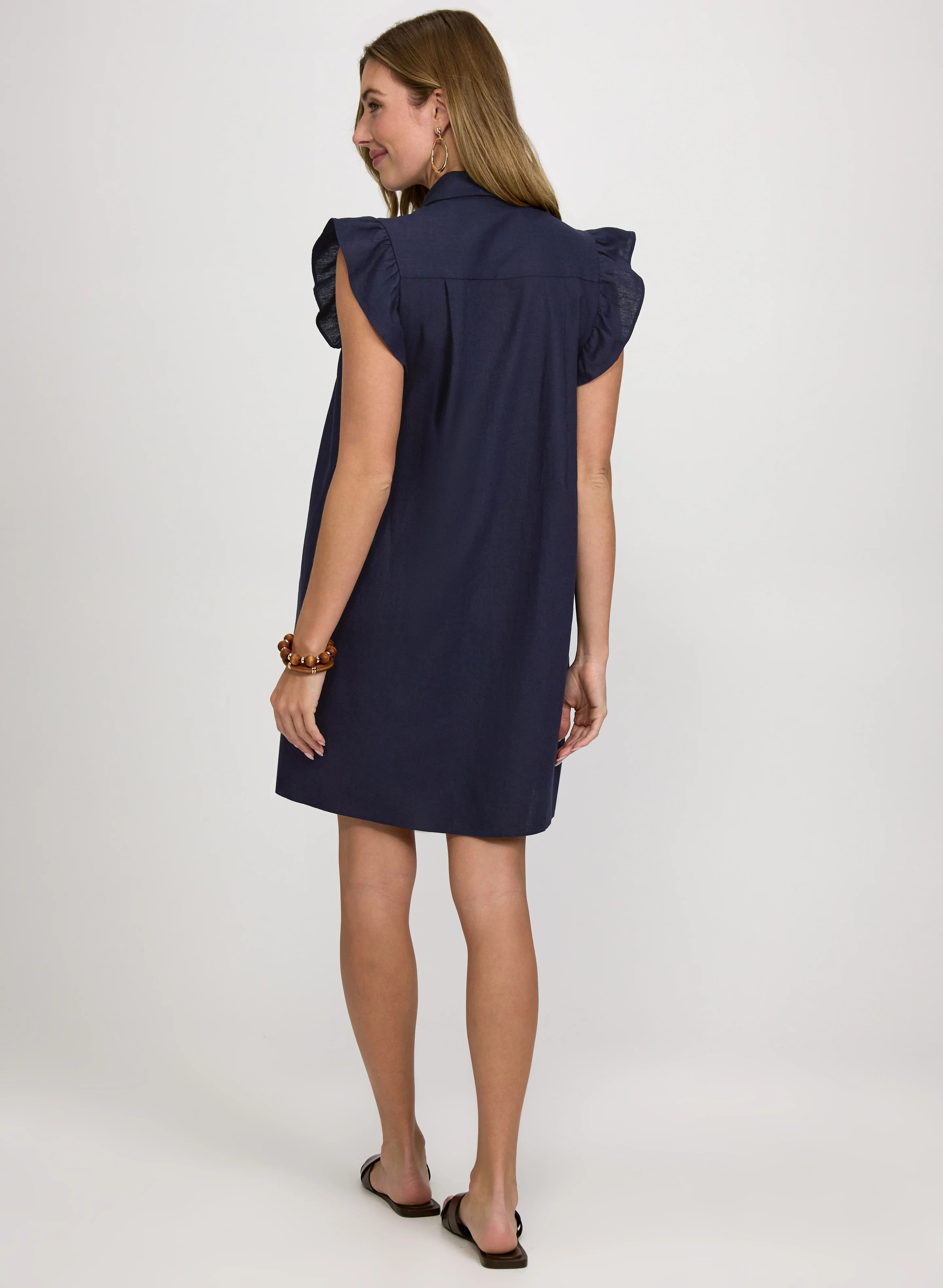Linen-Blend Button-Down Dress - Image 3