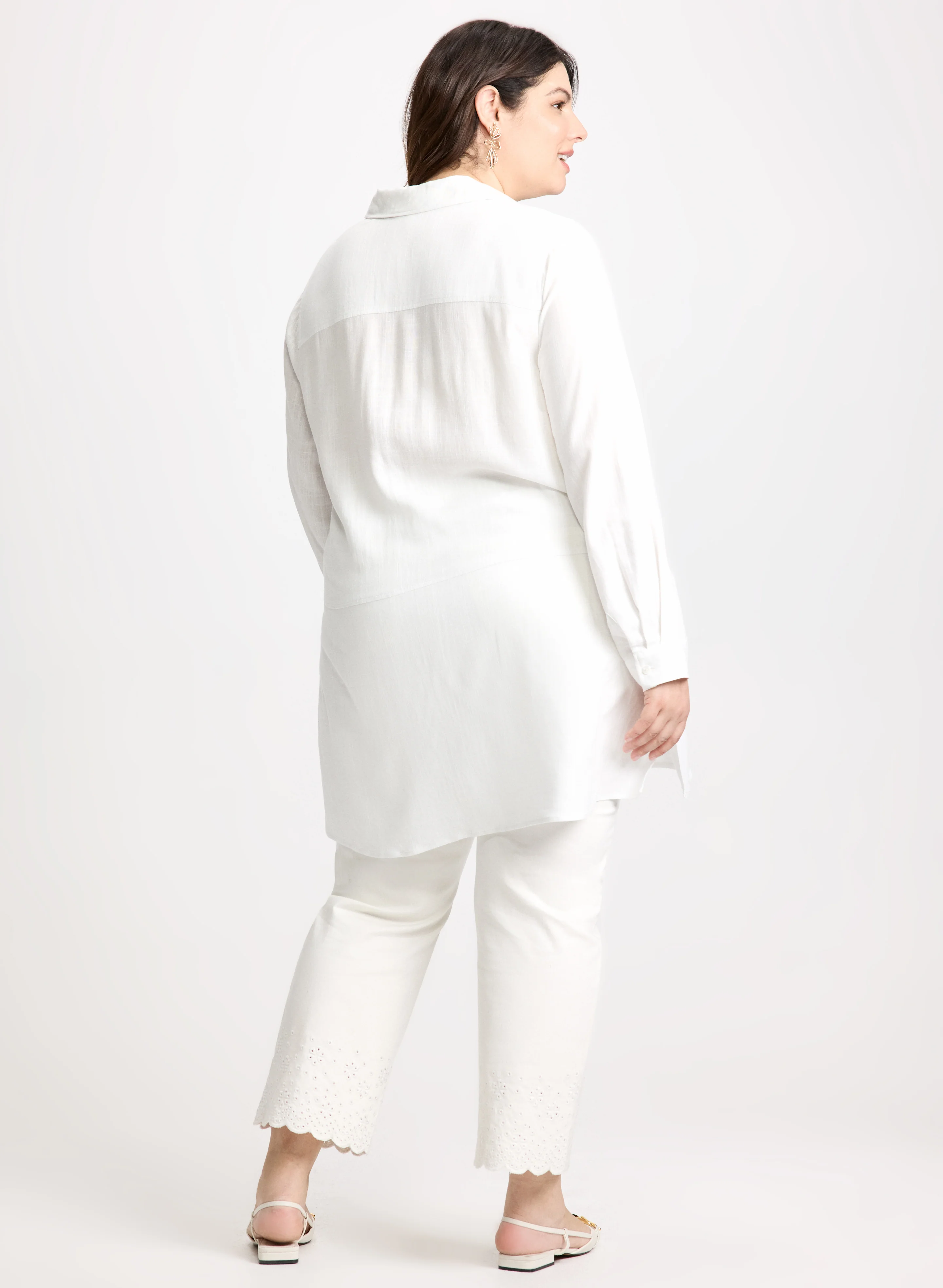 Linen Blend Button-Down Tunic - Image 3