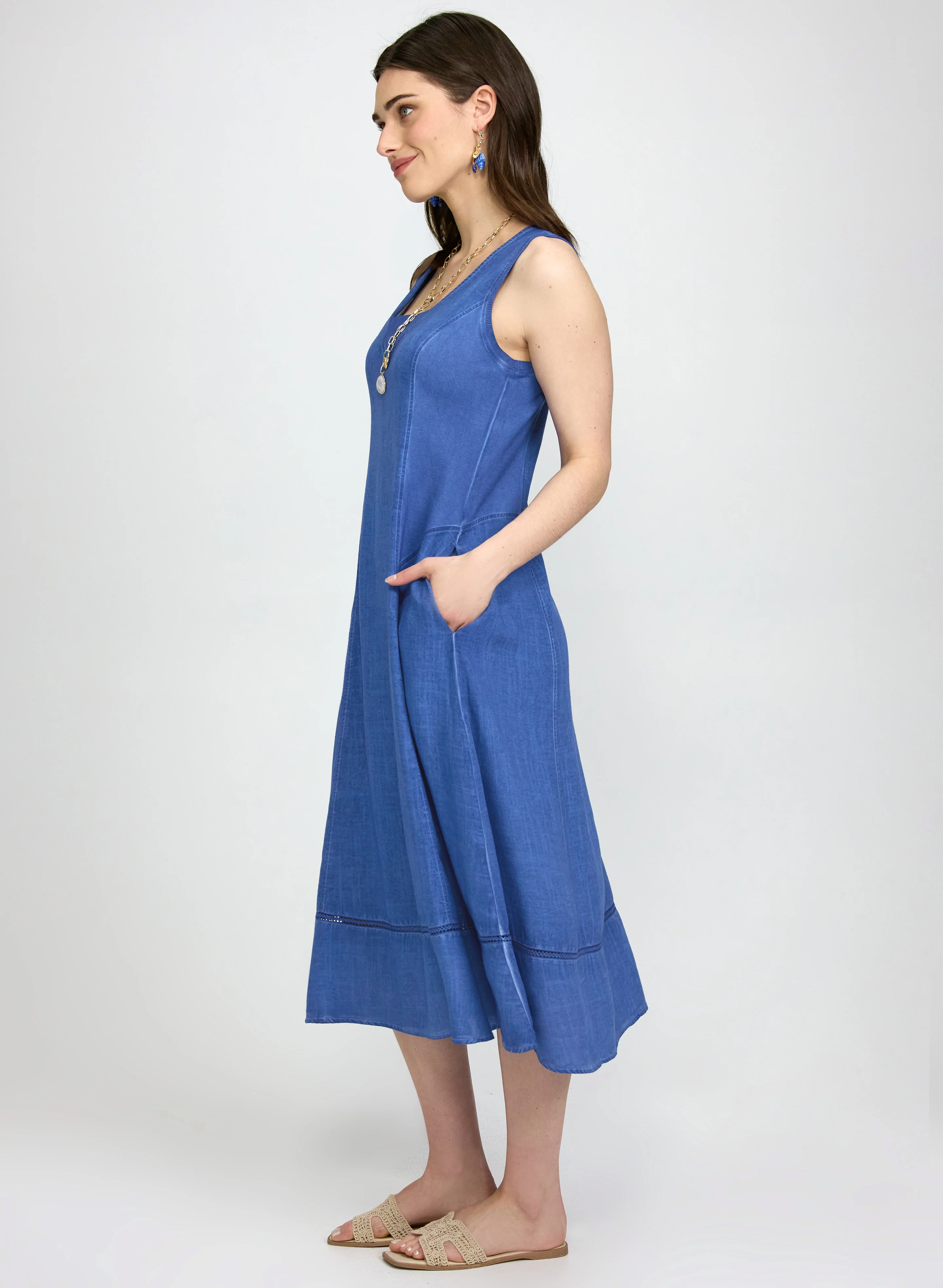 Linen-Blend Dress - Image 3