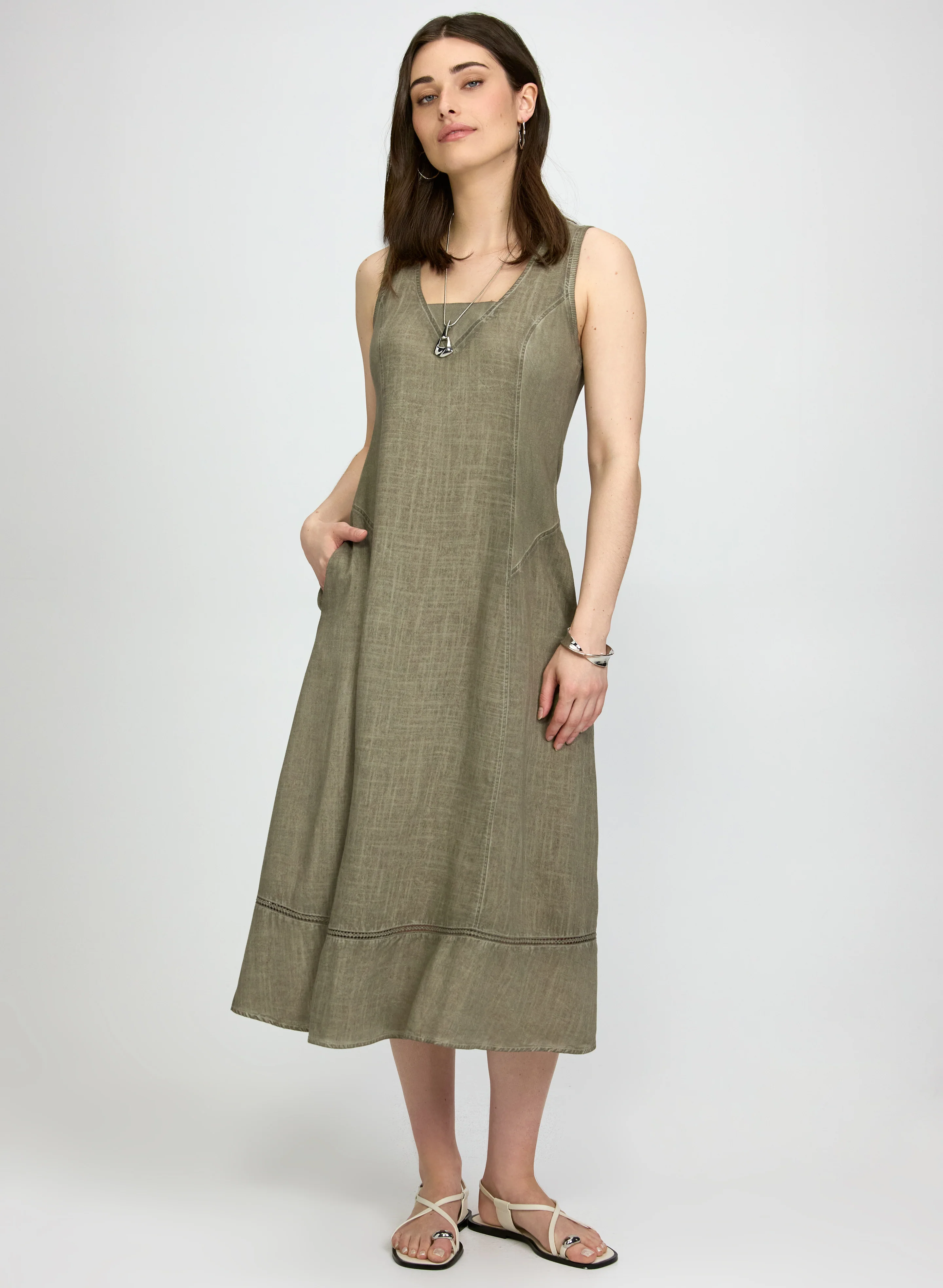 Linen-Blend Dress