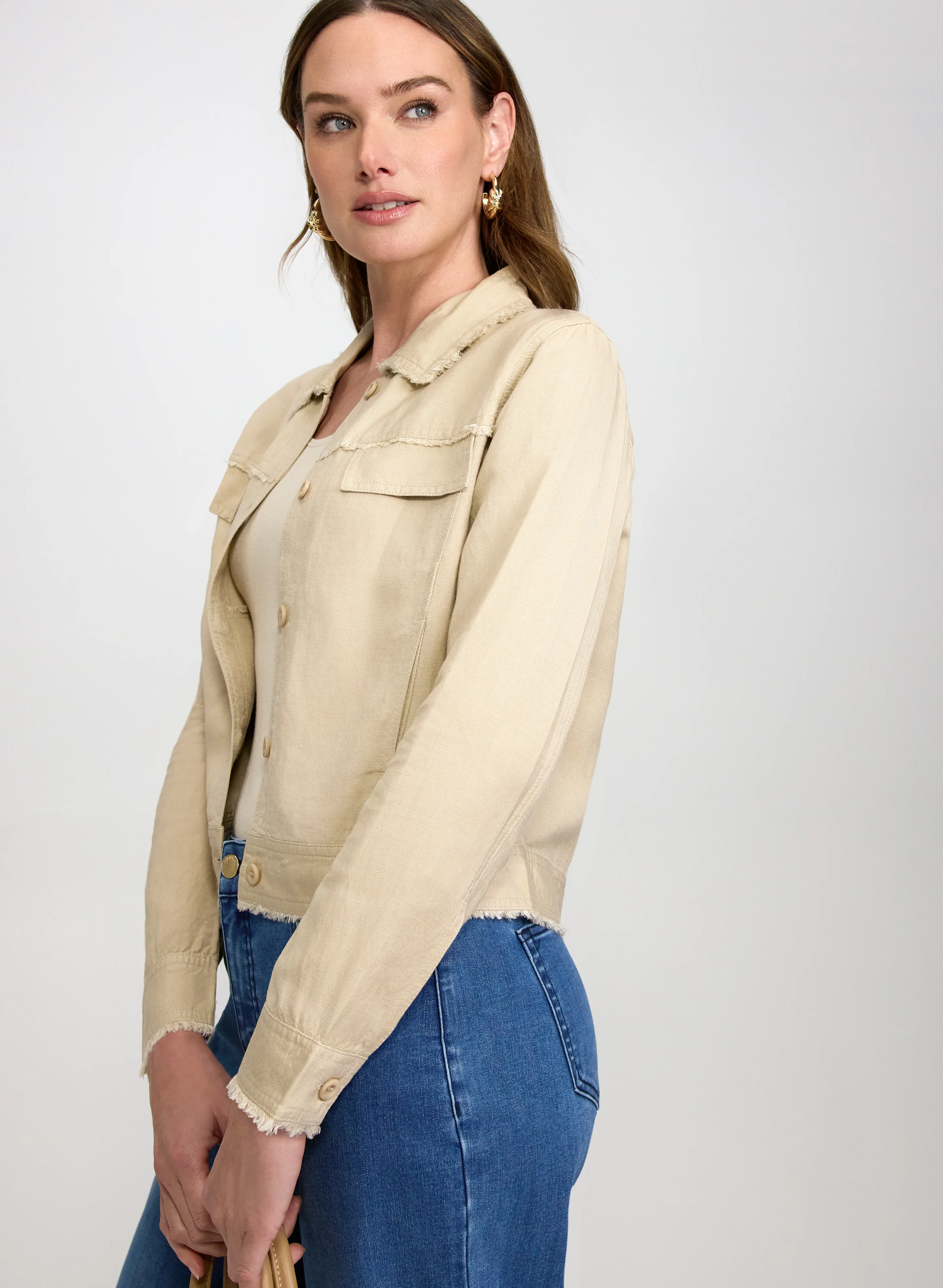 Frayed Linen-Blend Jacket - Image 5