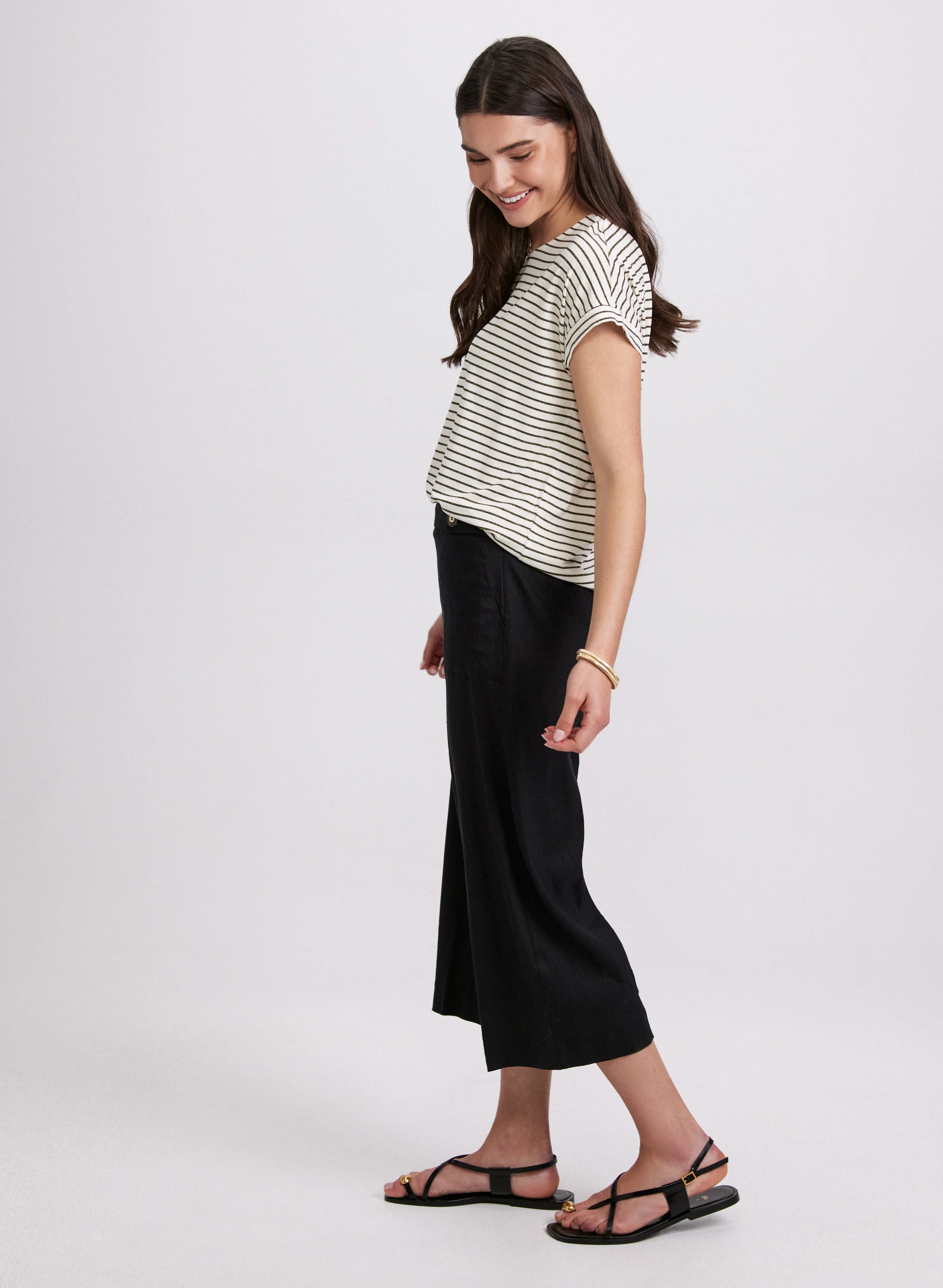 Linen-Blend Wide-Leg Capris - Image 4